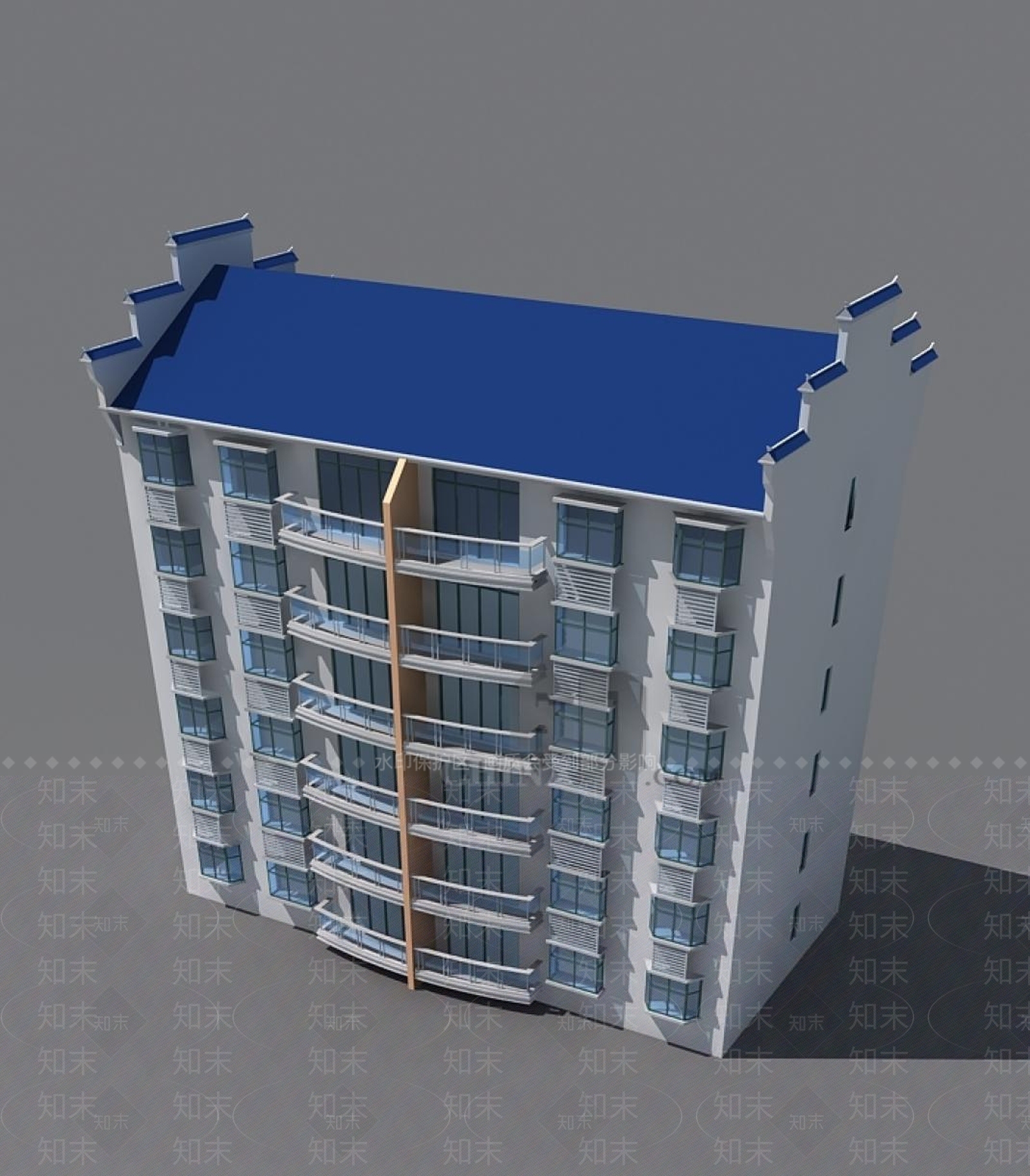 现代高层住宅3D模型下载【ID:1195510173】
