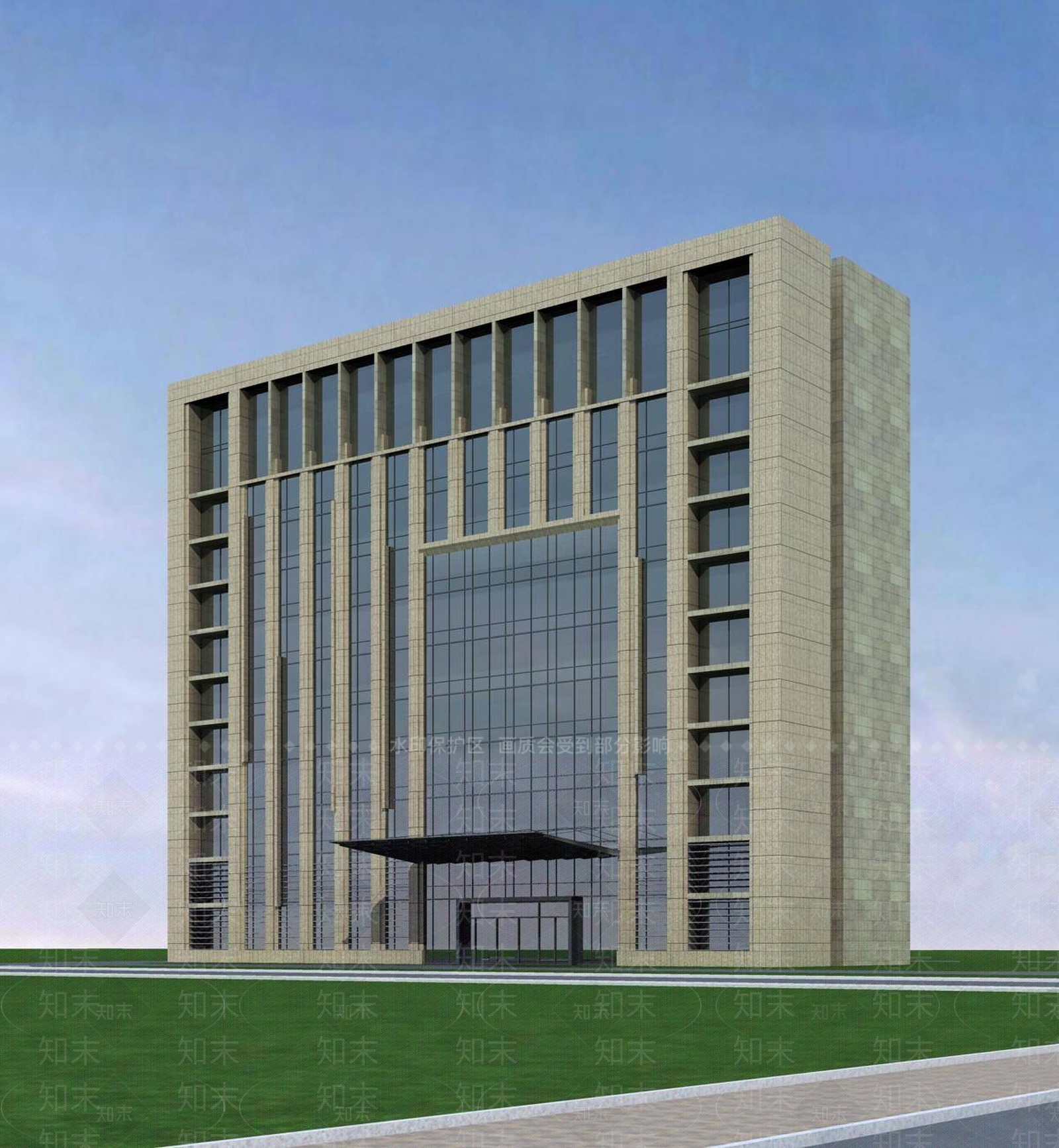 现代办公楼3D模型下载【ID:1195513232】