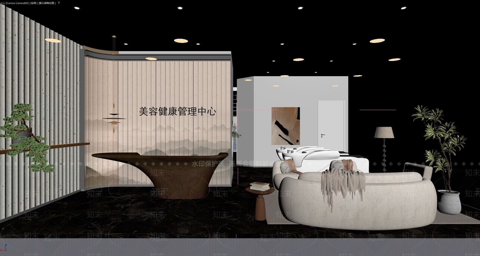 现代奶油美容院3D模型下载【ID:1195513857】