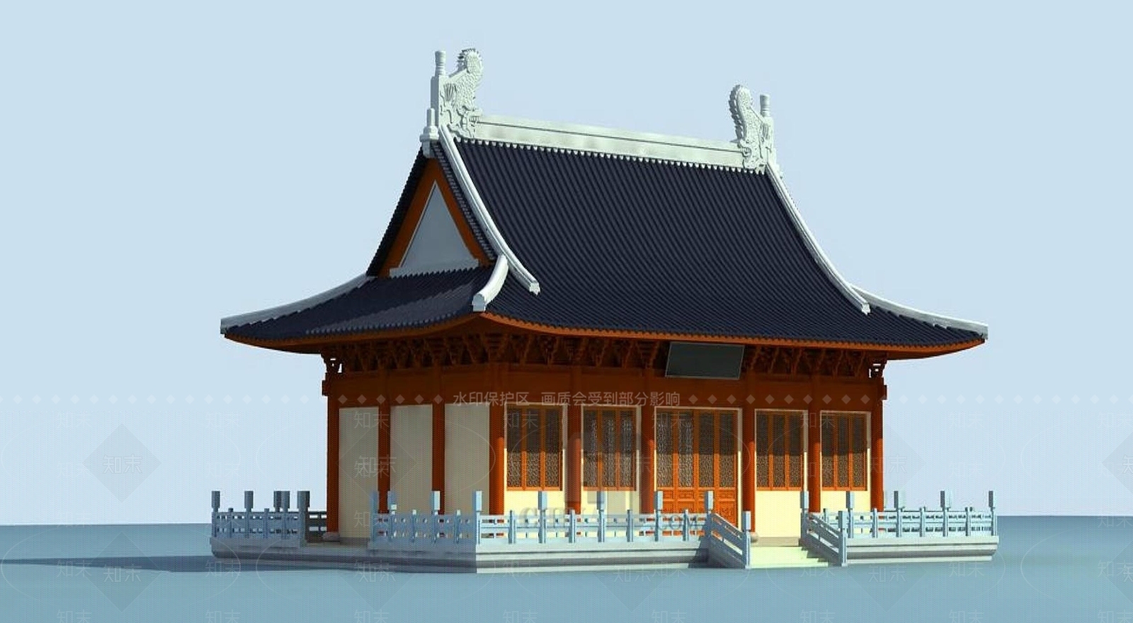 中式古建3D模型下载【ID:1195516020】