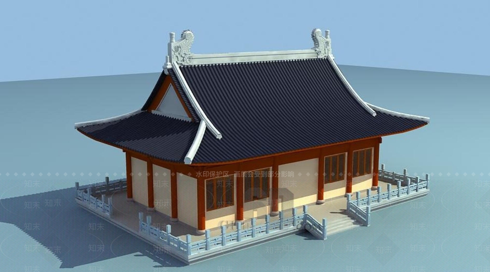 中式古建3D模型下载【ID:1195516020】