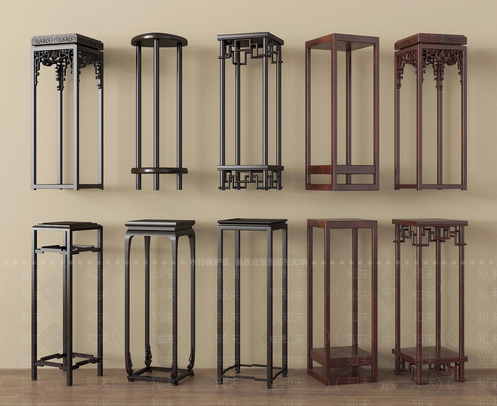 新中式花几SU模型下载【ID:1195517841】