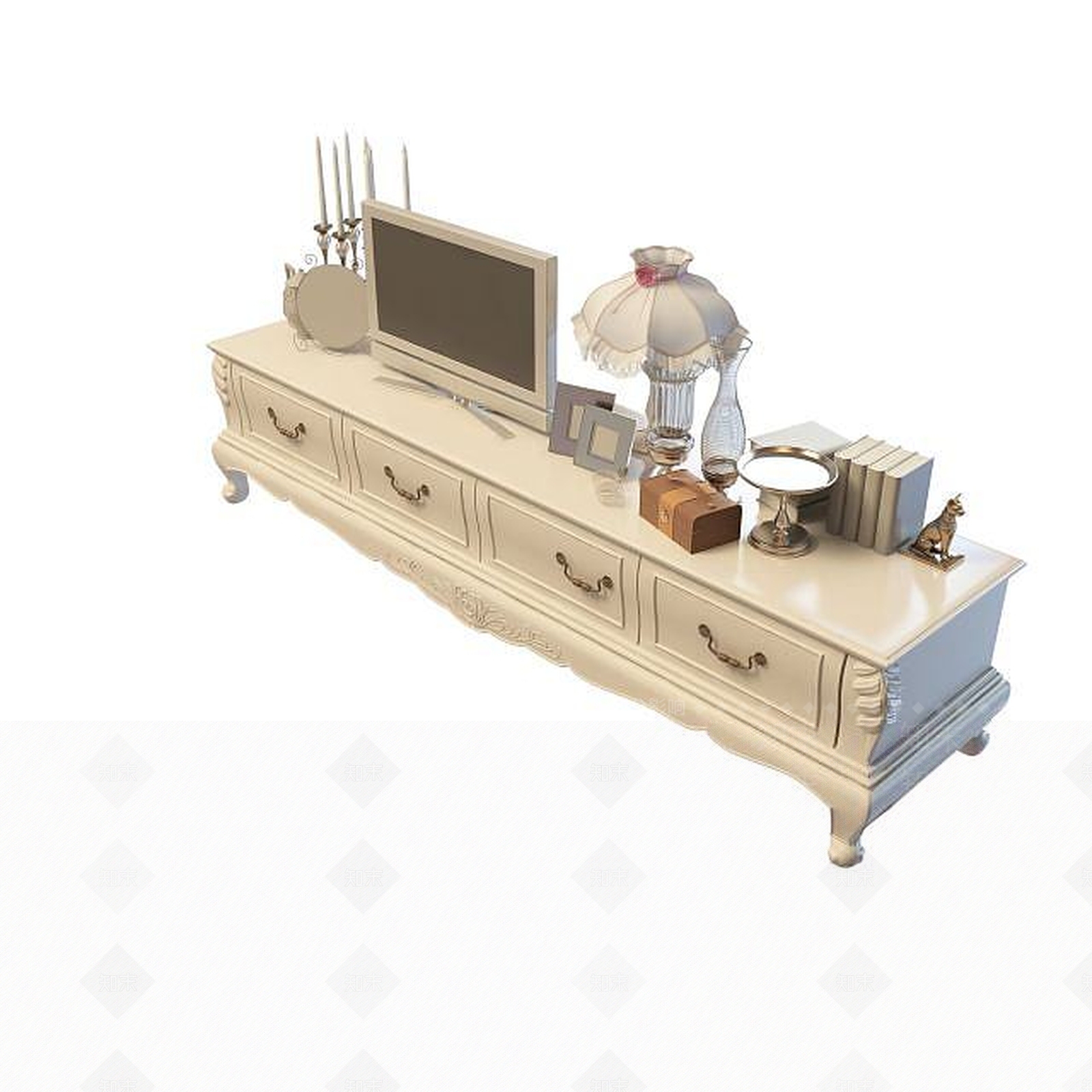 欧式古典欧式电视柜3D模型下载【ID:1195518734】