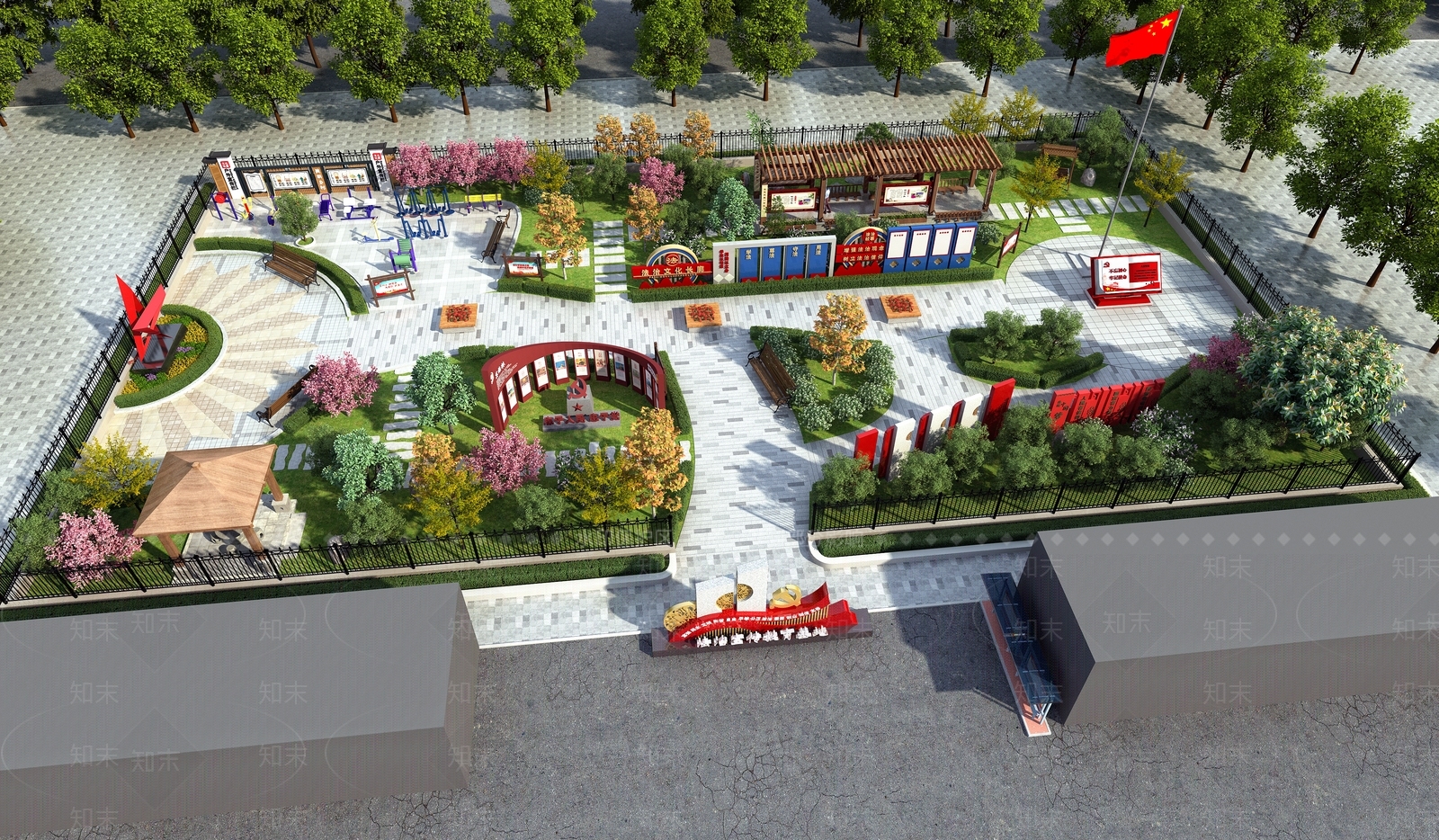 现代广场景观3D模型下载【ID:1195519580】