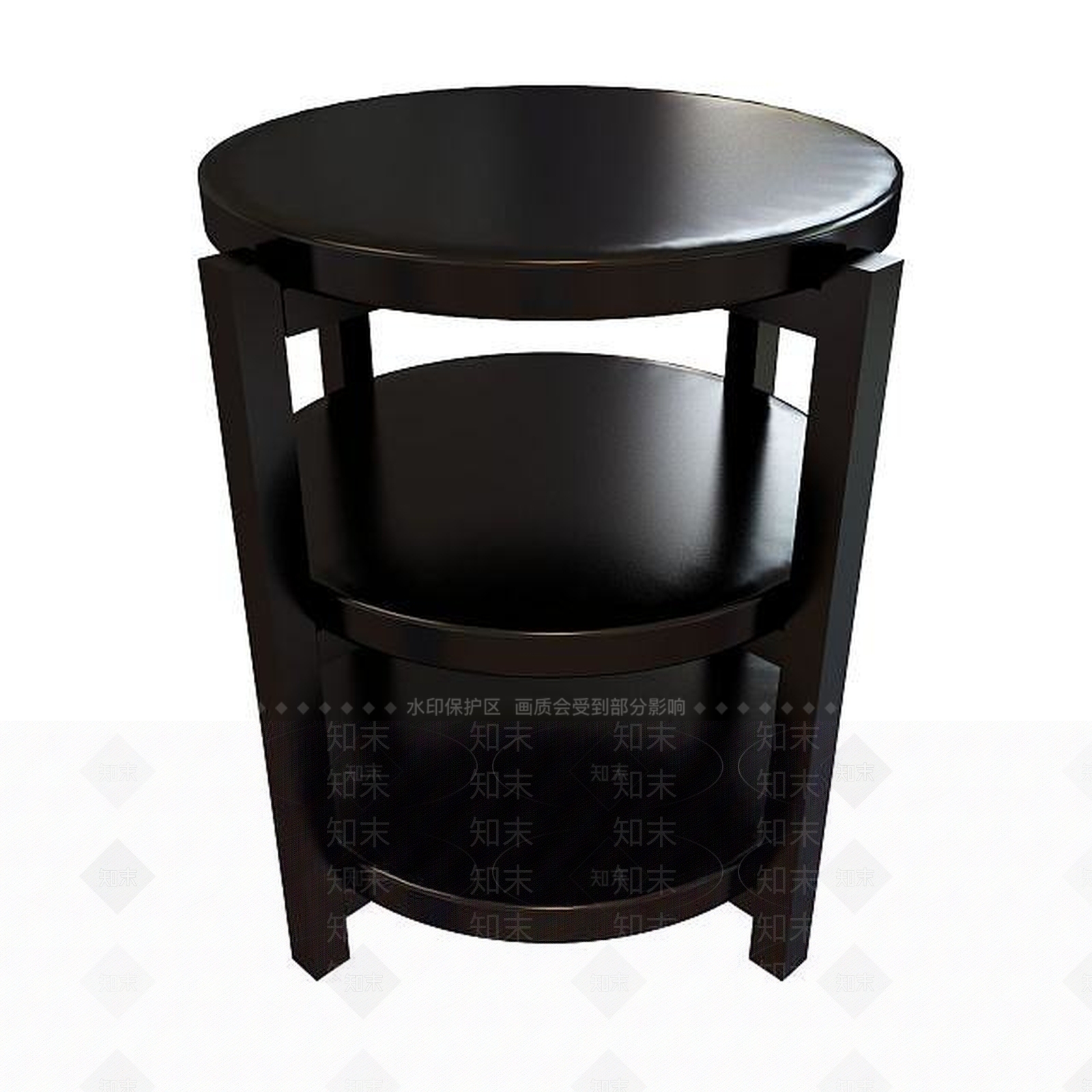 现代实木圆几3D模型下载【ID:1195520306】