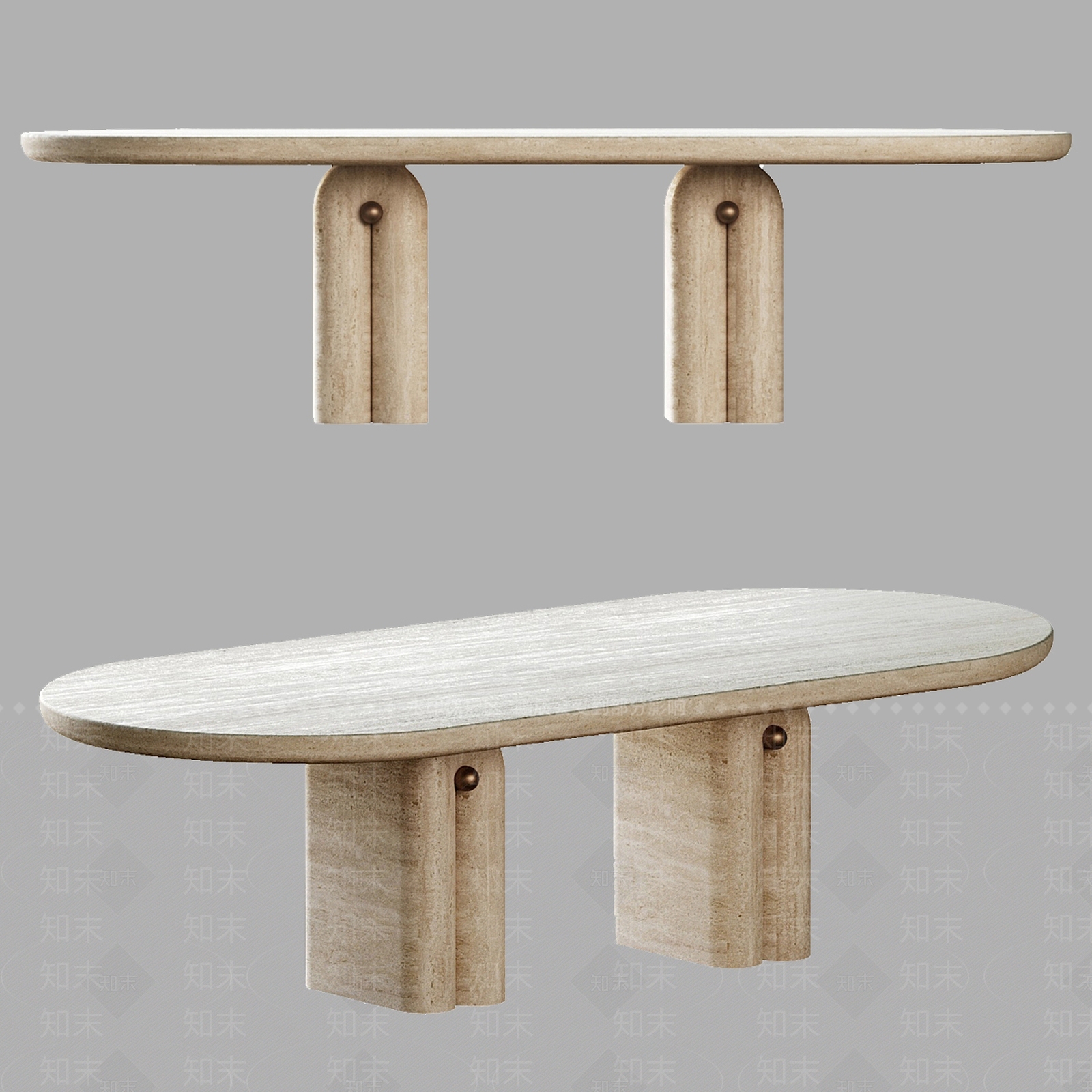 新中式侘寂餐桌3D模型下载【ID:1195521107】