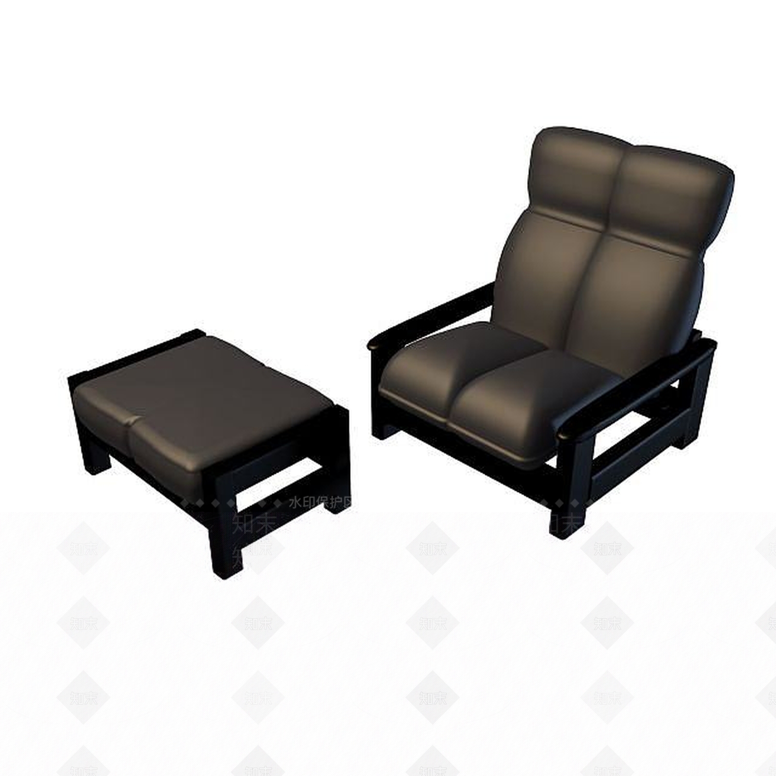 现代皮艺椅子3D模型下载【ID:1195521557】