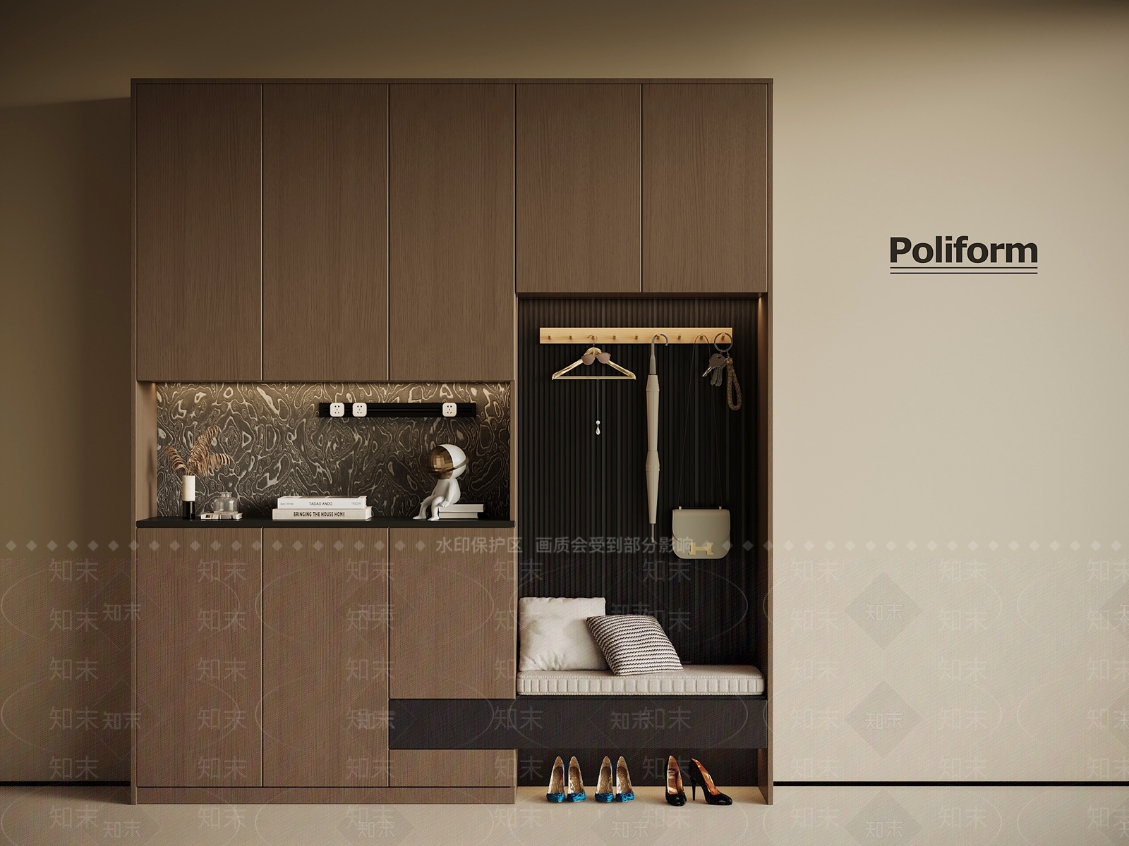 现代意式鞋柜SU模型下载【ID:1195522891】