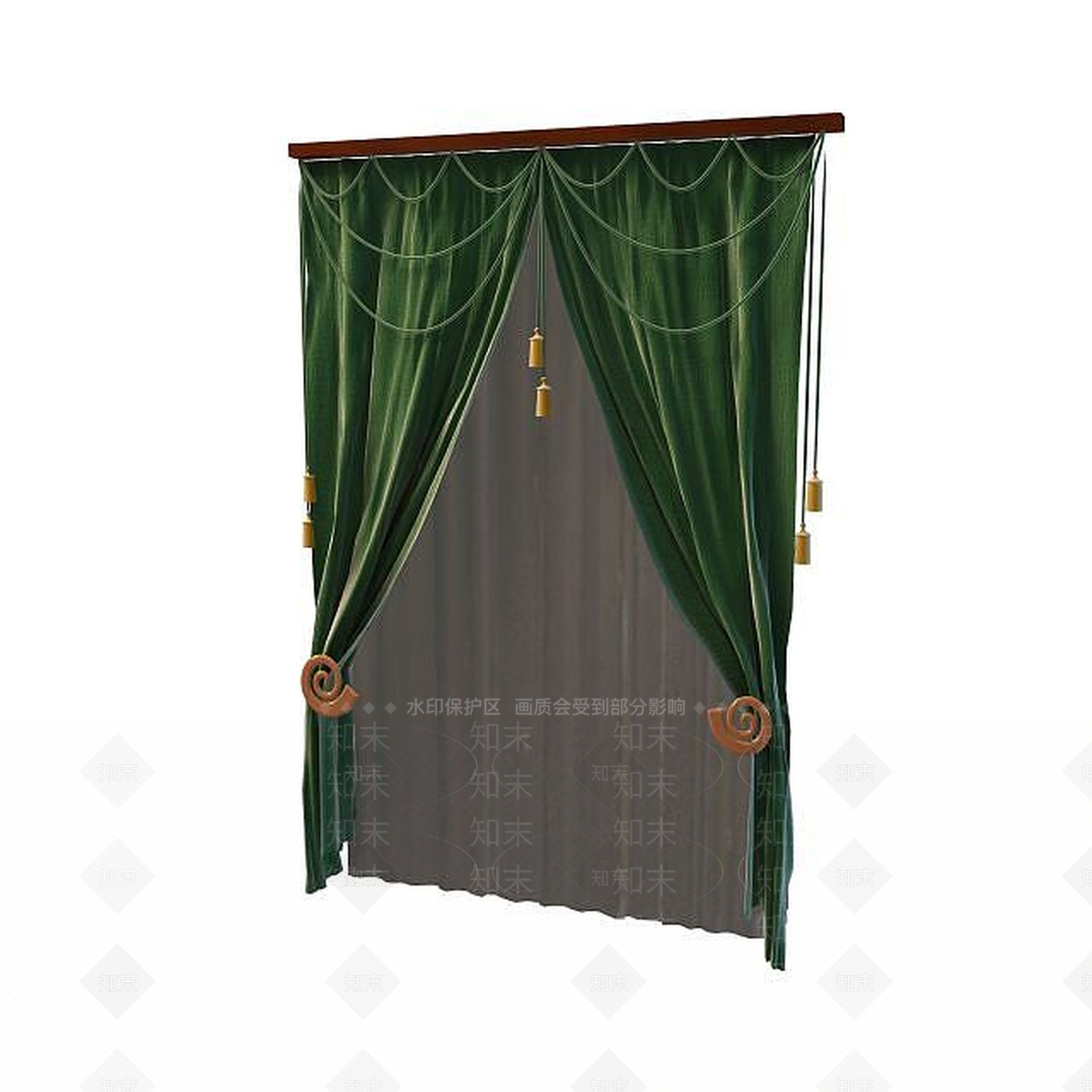 现代双面窗帘3D模型下载【ID:1195523409】