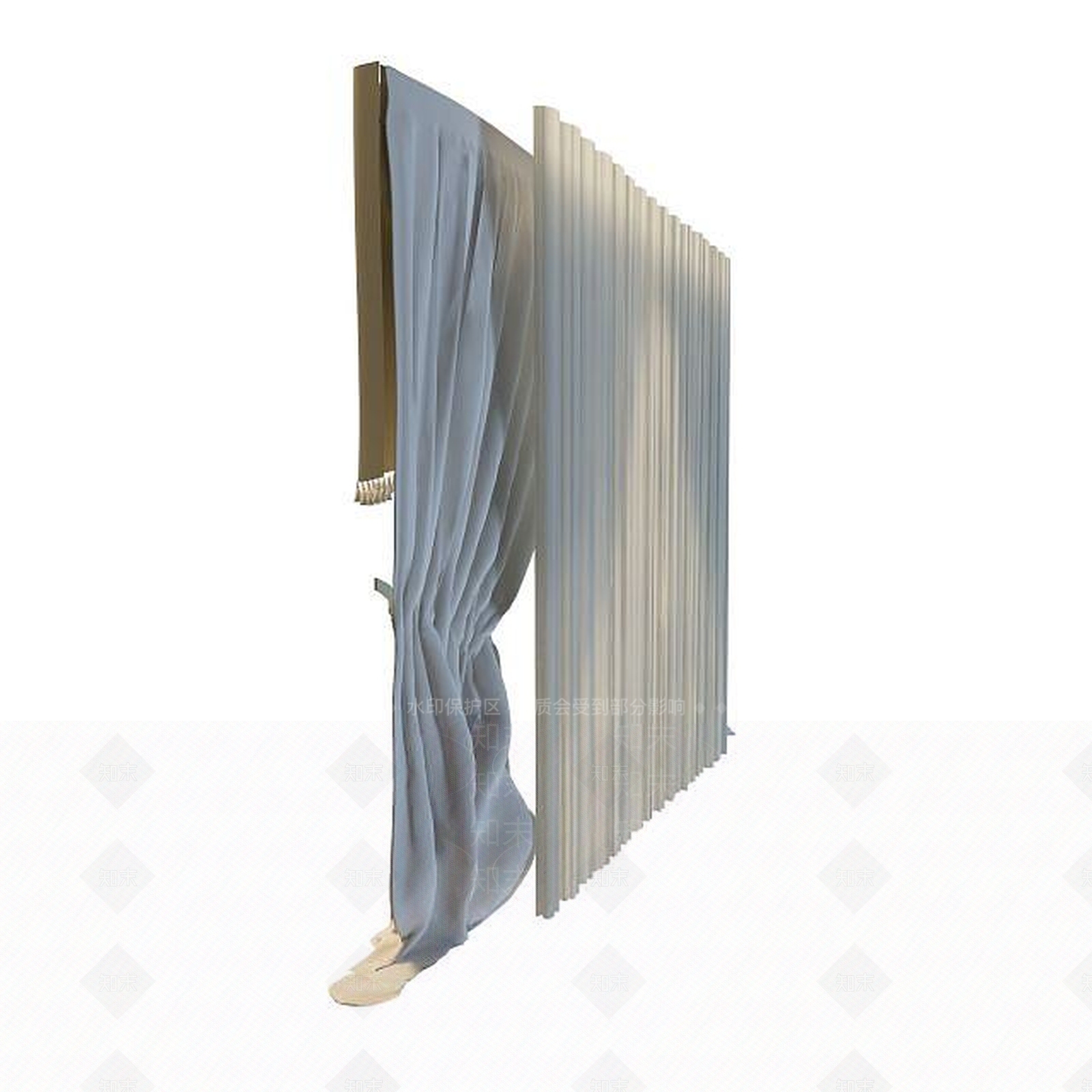 现代窗帘3D模型下载【ID:1195523516】