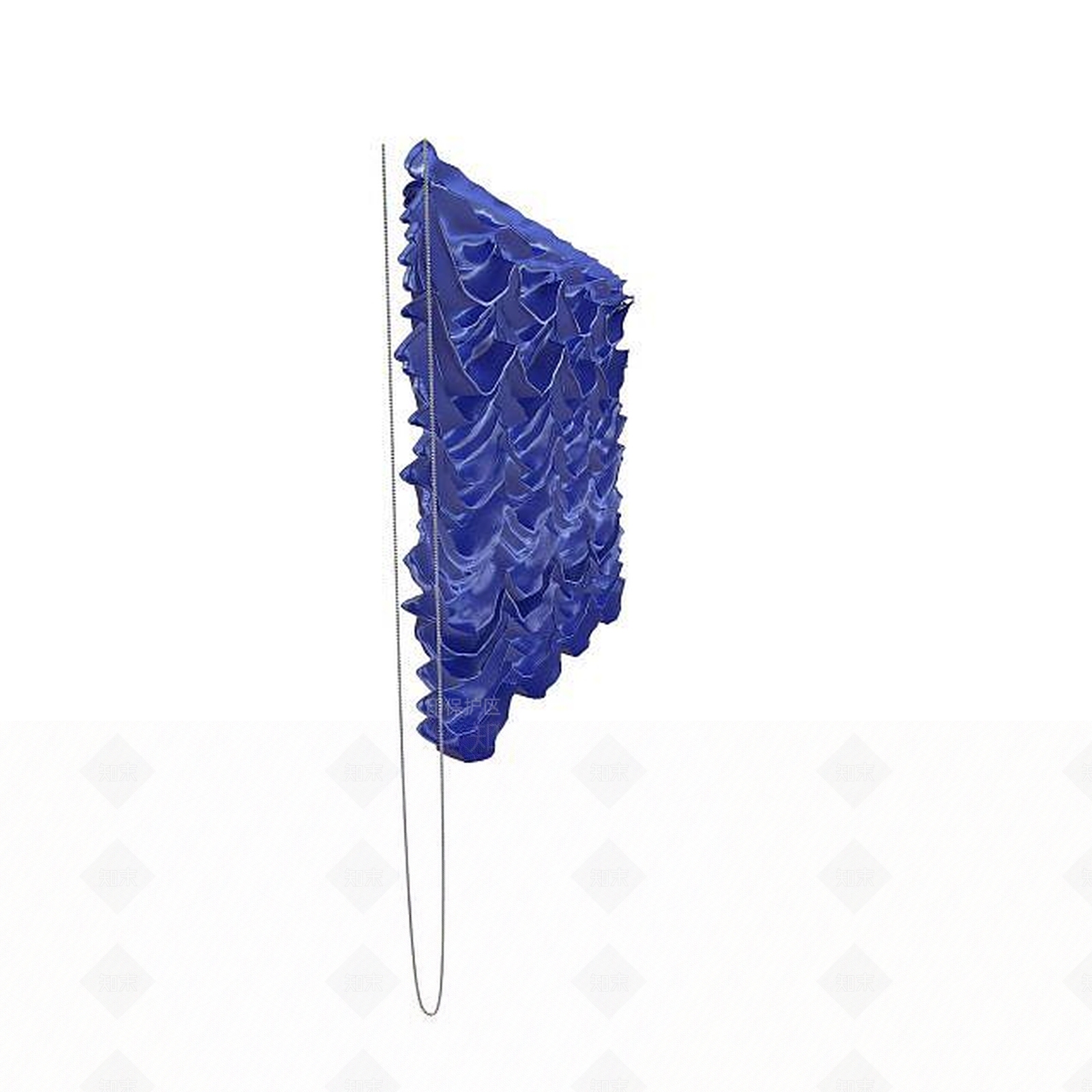 现代蓝色窗帘3D模型下载【ID:1195523772】