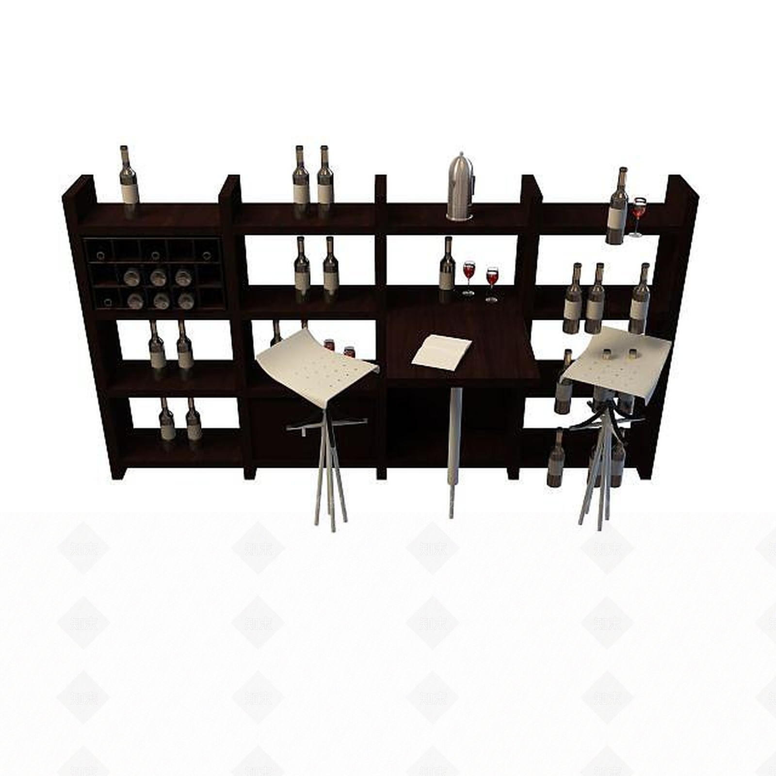 现代古典酒吧酒柜3D模型下载【ID:1195524257】