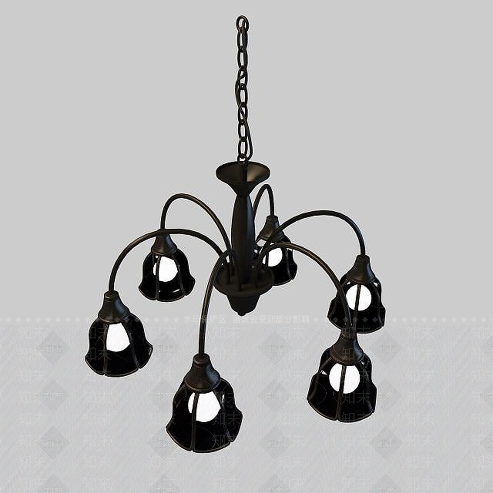 现代铁艺吊灯3D模型下载【ID:1195525010】