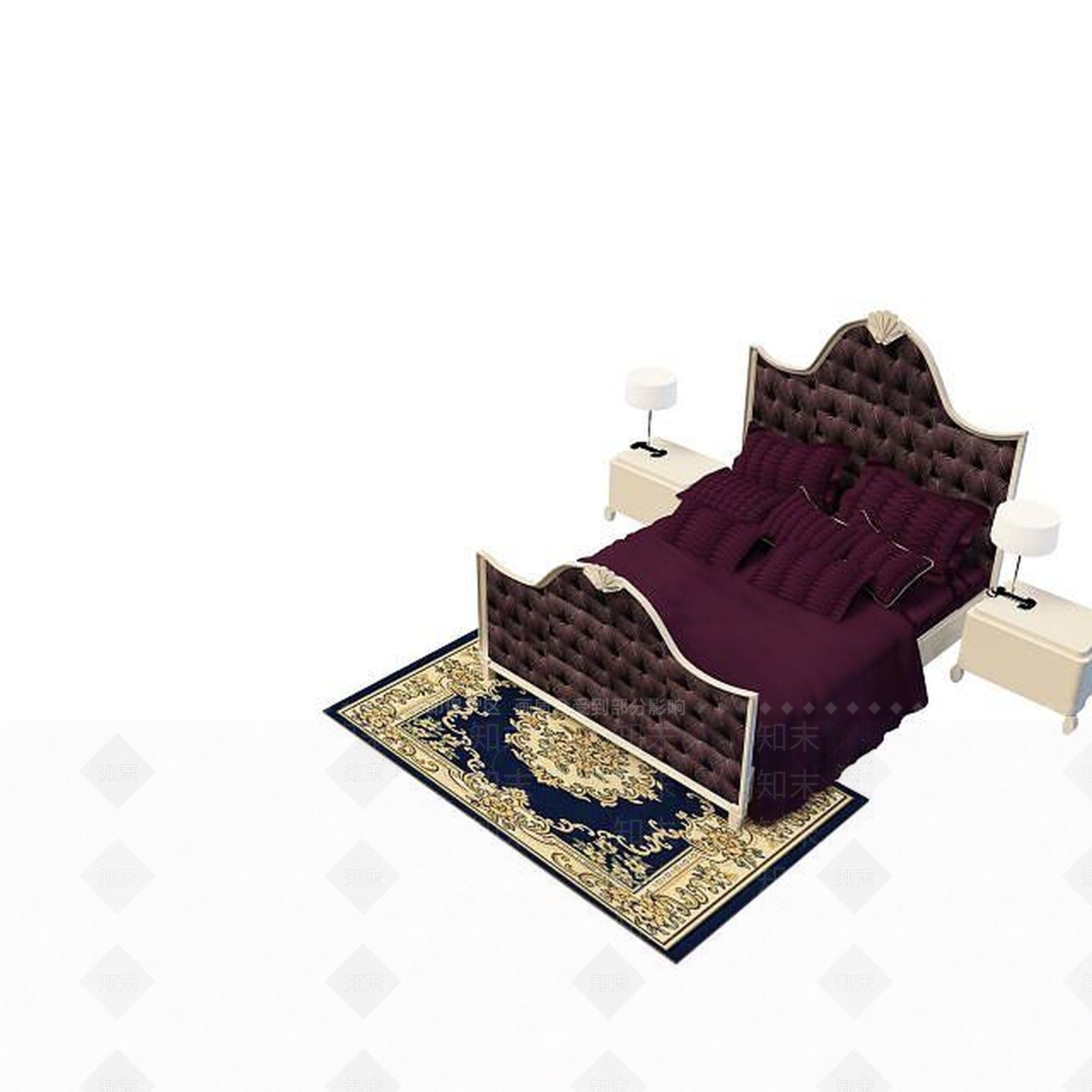 现代卧室床3D模型下载【ID:1195526603】
