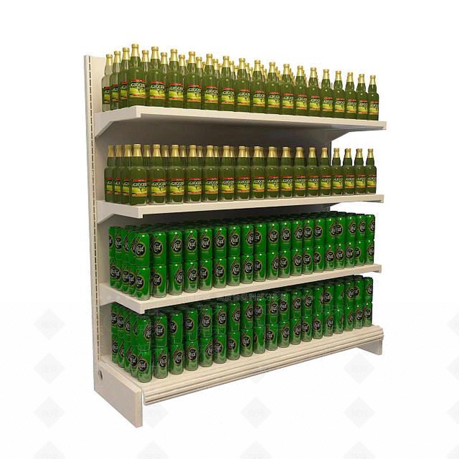 现代超市瓶装货架3D模型下载【ID:1195527039】