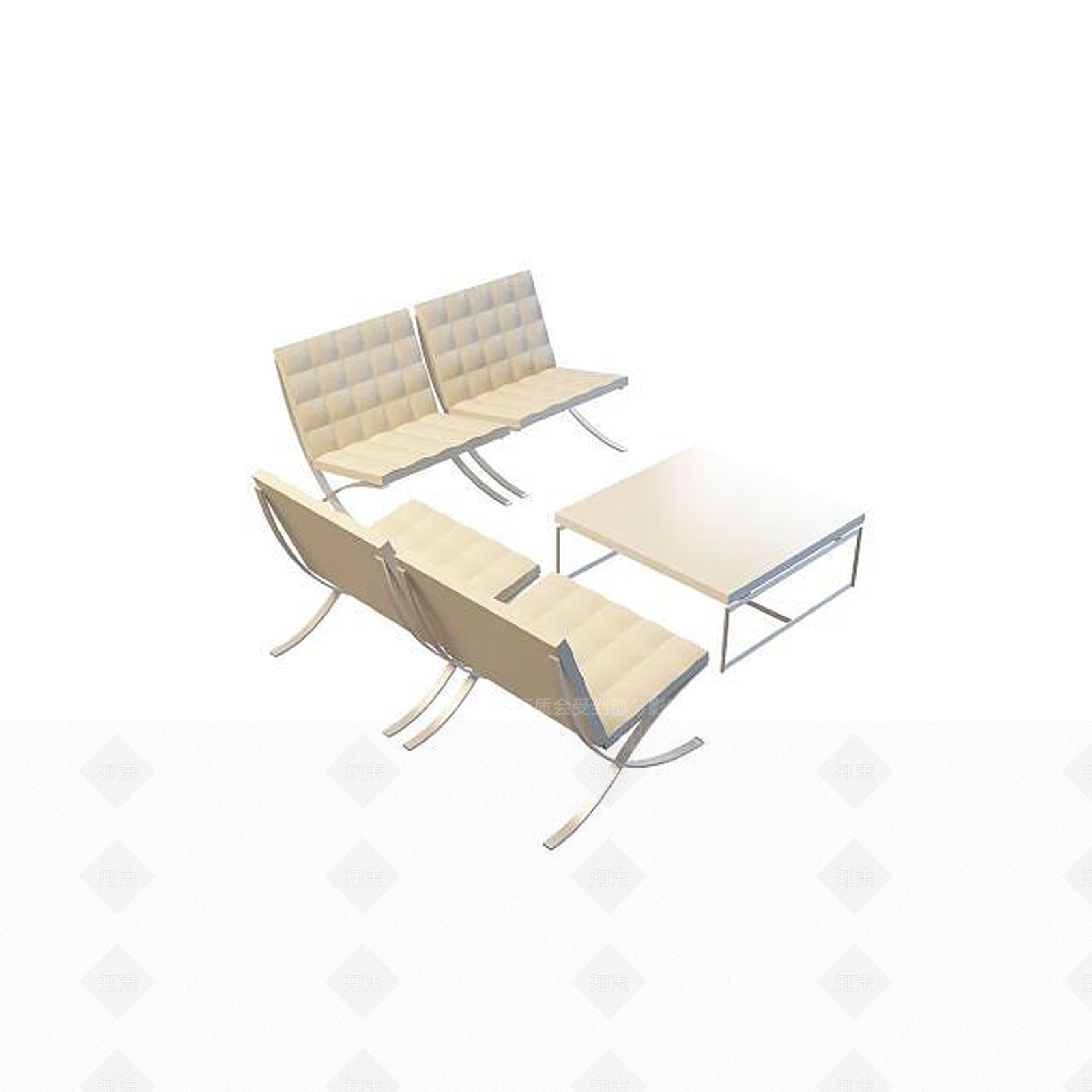 现代高档休闲桌椅3D模型下载【ID:1195527119】