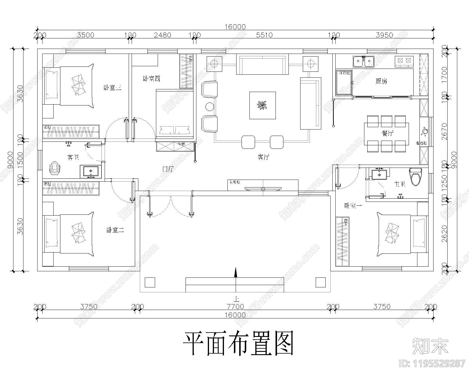 一梯两户施工图下载【ID:1195529287】