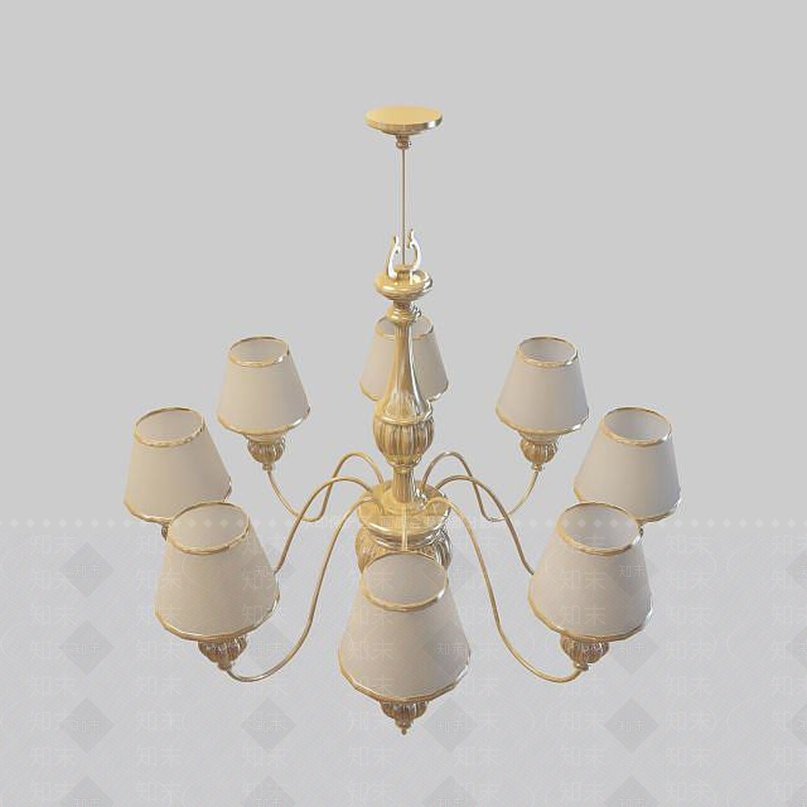 欧式古典欧式客厅吊灯3D模型下载【ID:1195528071】