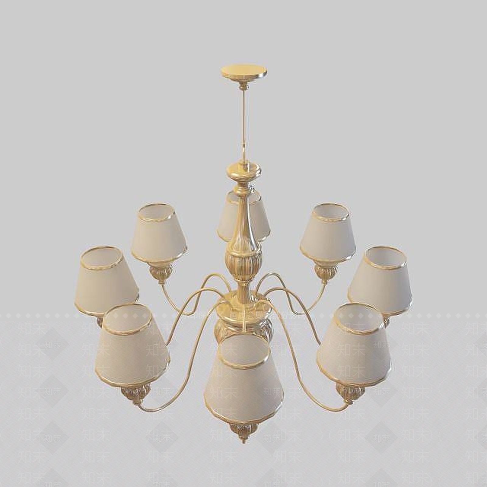 欧式古典欧式客厅吊灯3D模型下载【ID:1195528071】