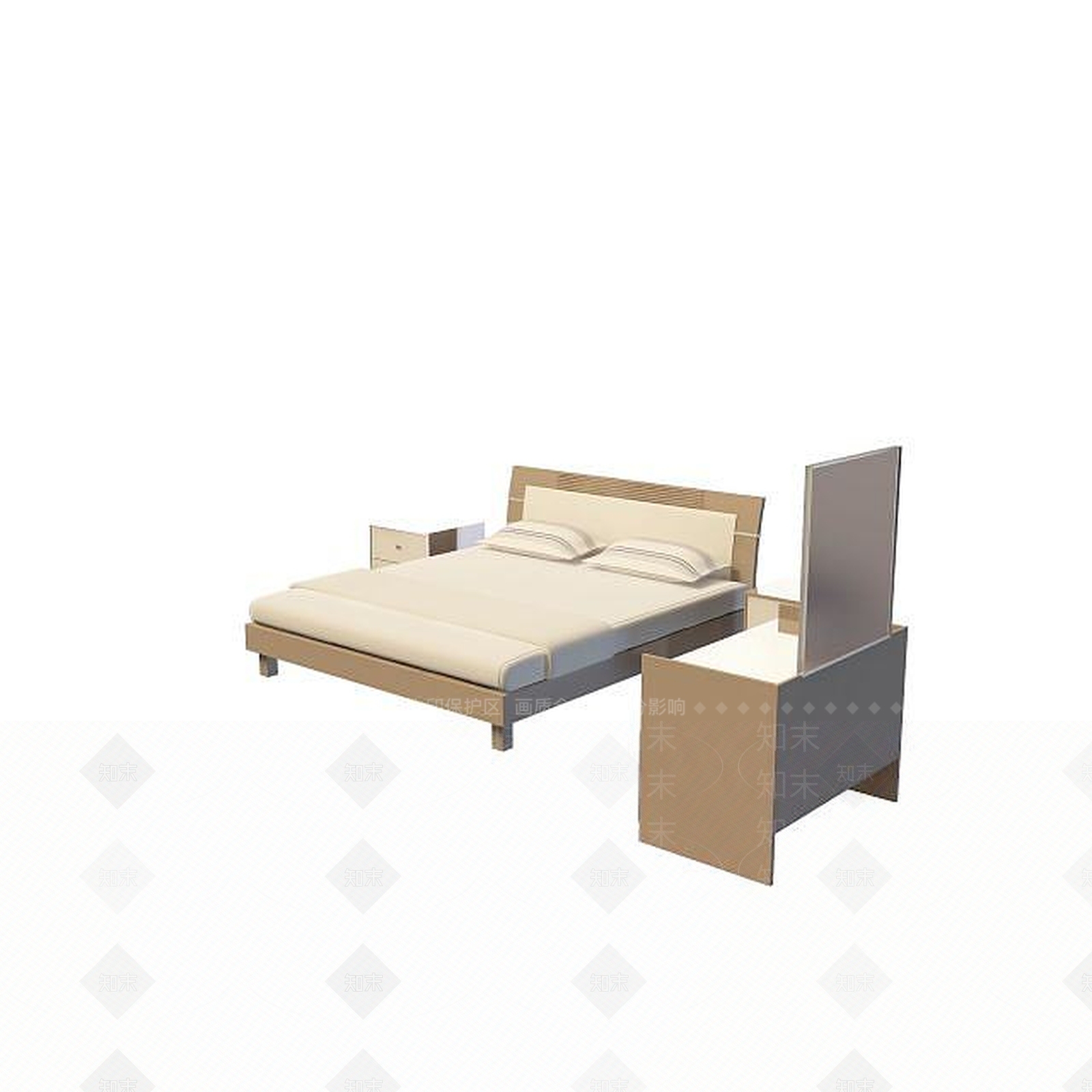 现代简约大床3D模型下载【ID:1195528290】