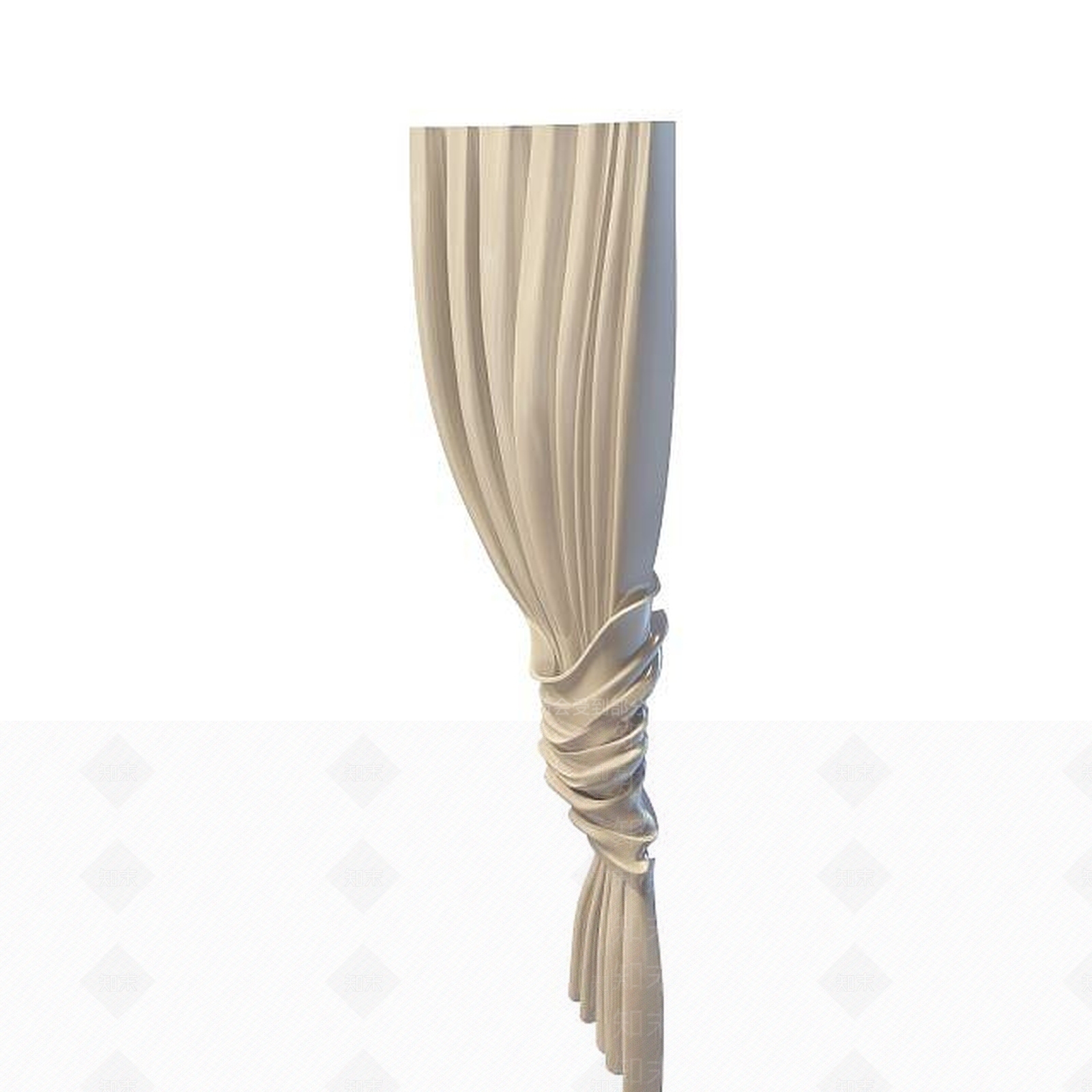 现代风格布艺窗帘3D模型下载【ID:1195528390】