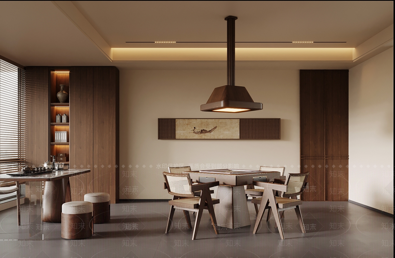 新中式棋牌室3D模型下载【ID:1195528730】