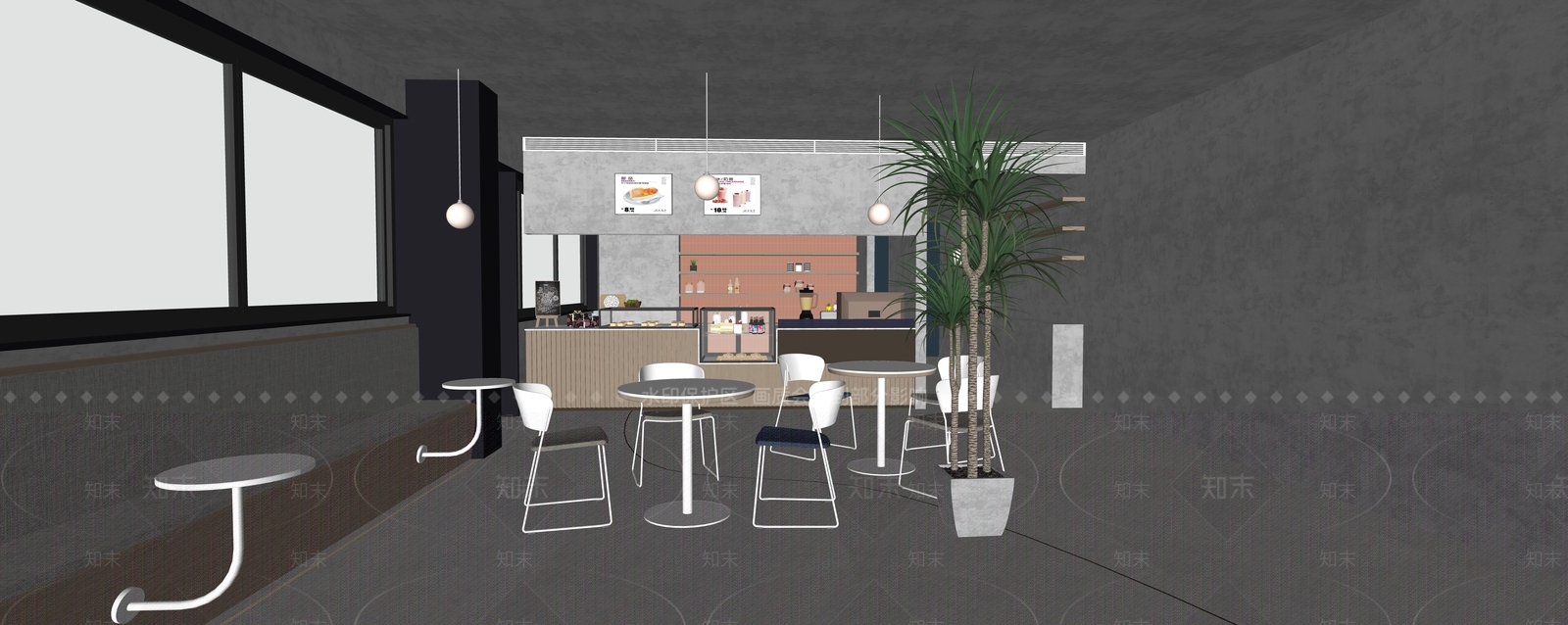 现代奶茶店SU模型下载【ID:1195529113】