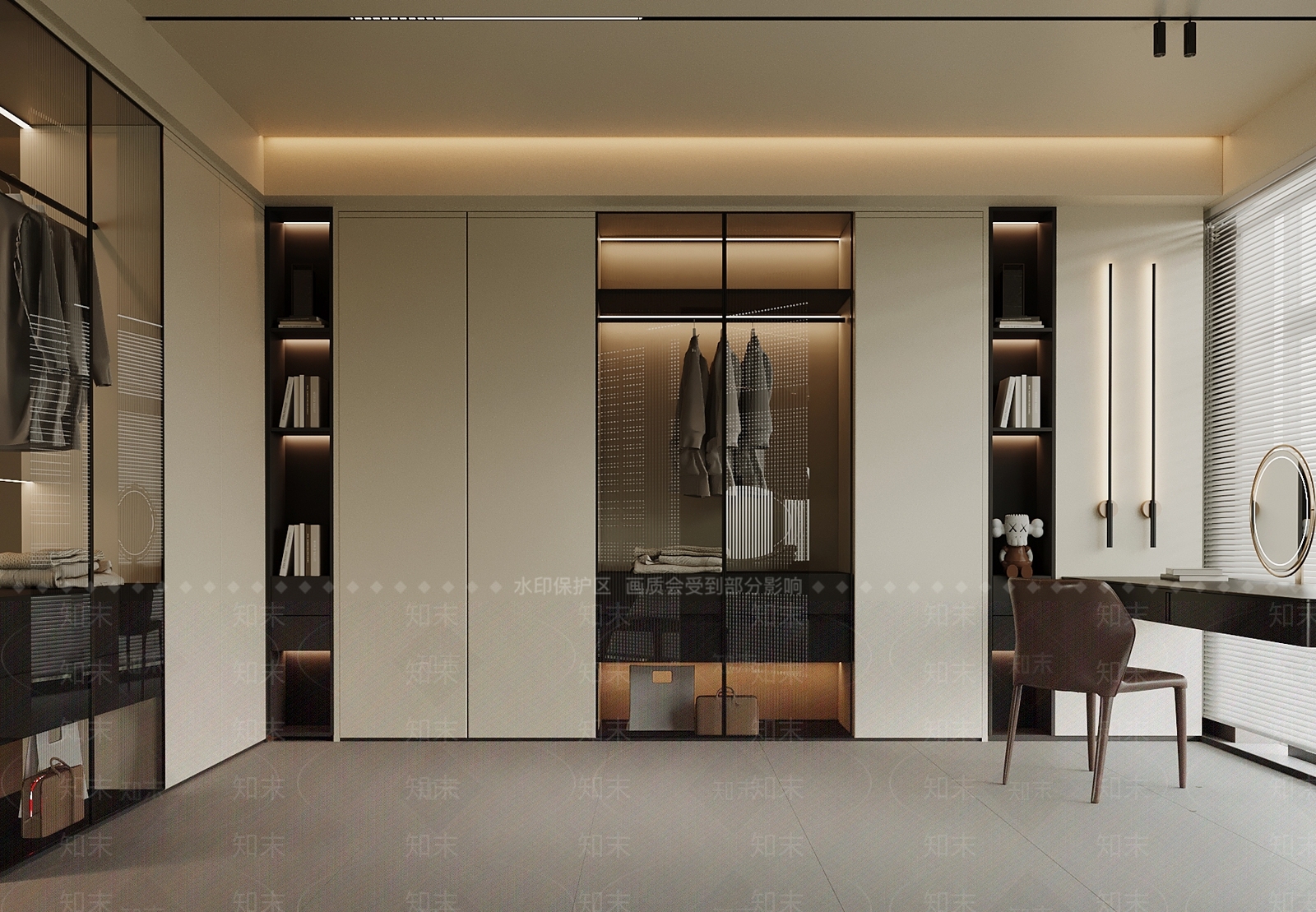 现代衣帽间3D模型下载【ID:1195528898】