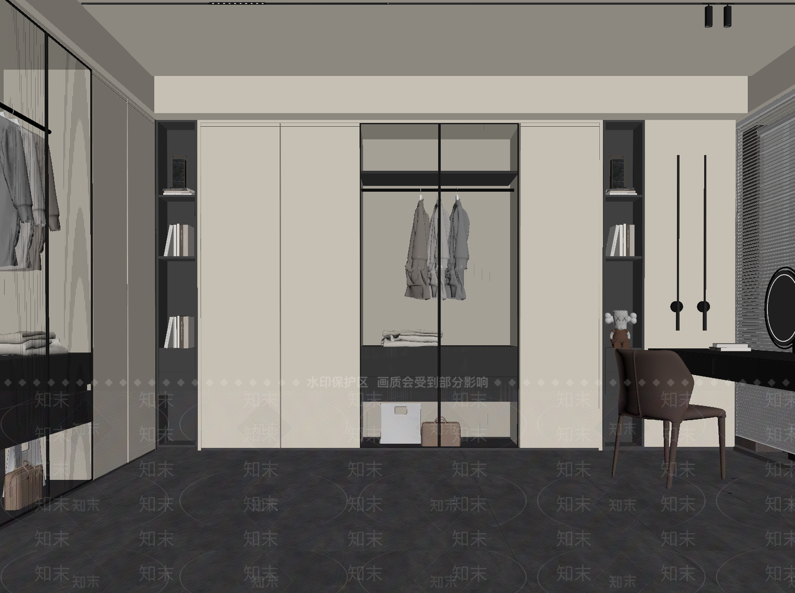 现代衣帽间SU模型下载【ID:1195529090】