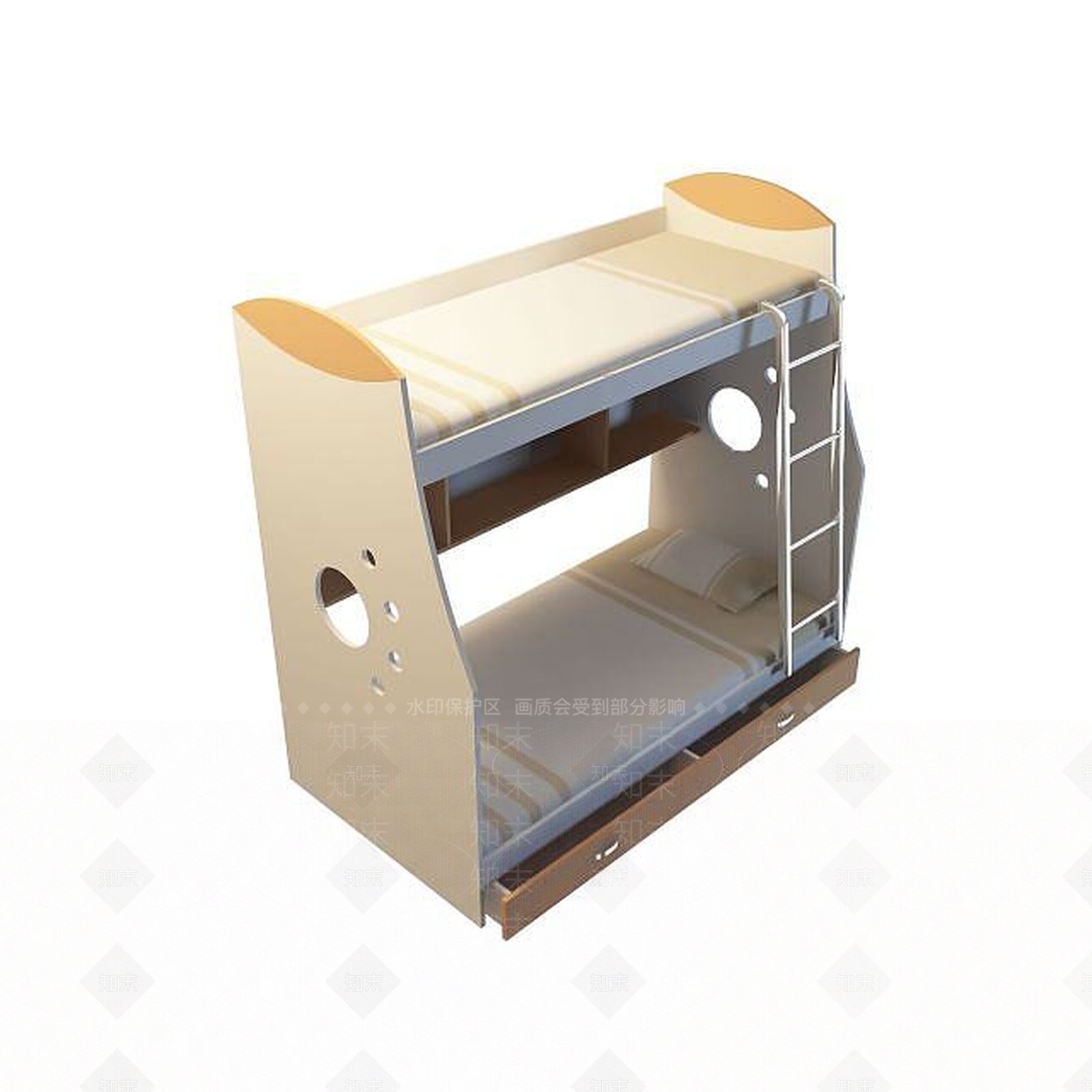 现代公寓床3D模型下载【ID:1195528925】