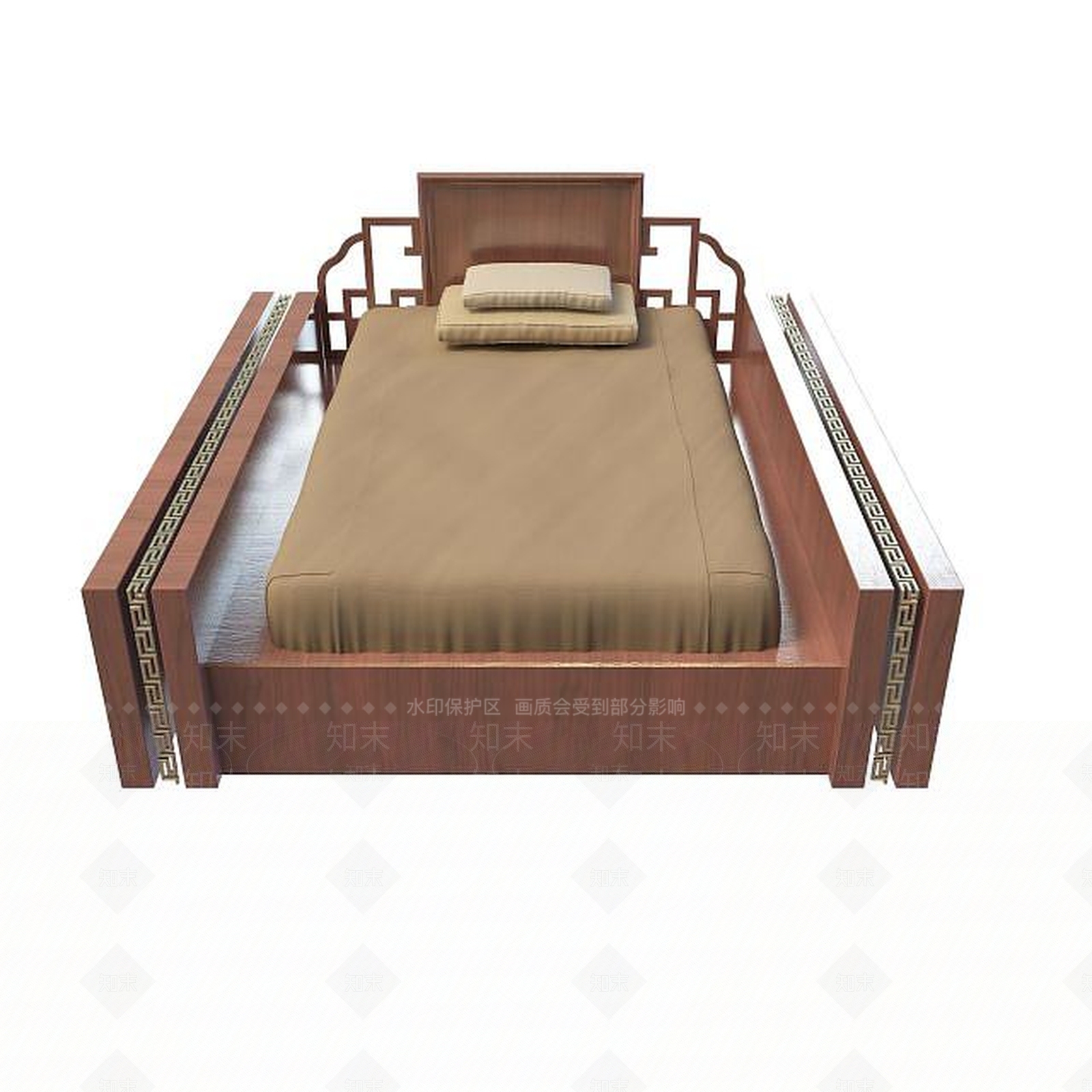 现代简约单人床3D模型下载【ID:1195529647】