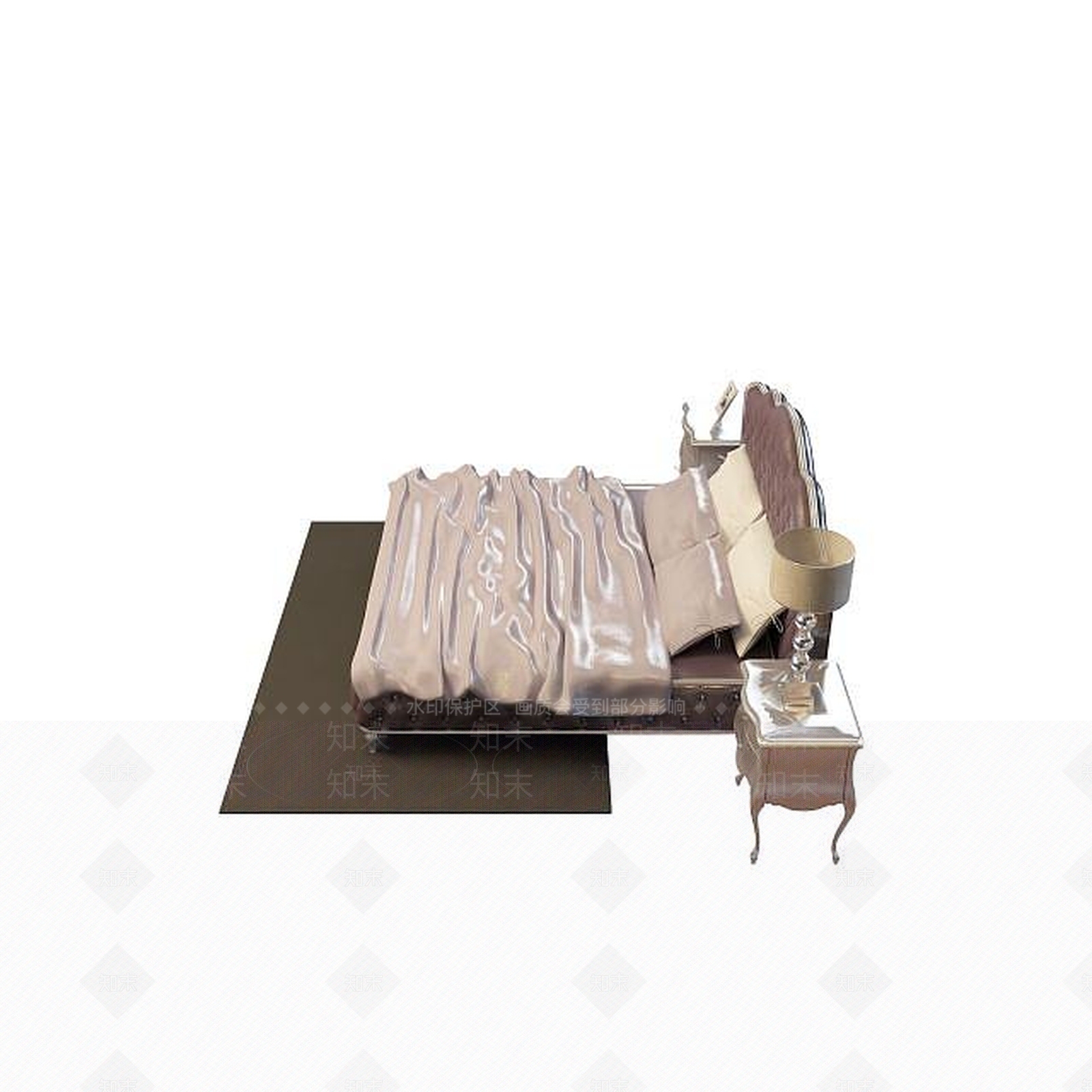现代豪华皮艺床3D模型下载【ID:1195529669】