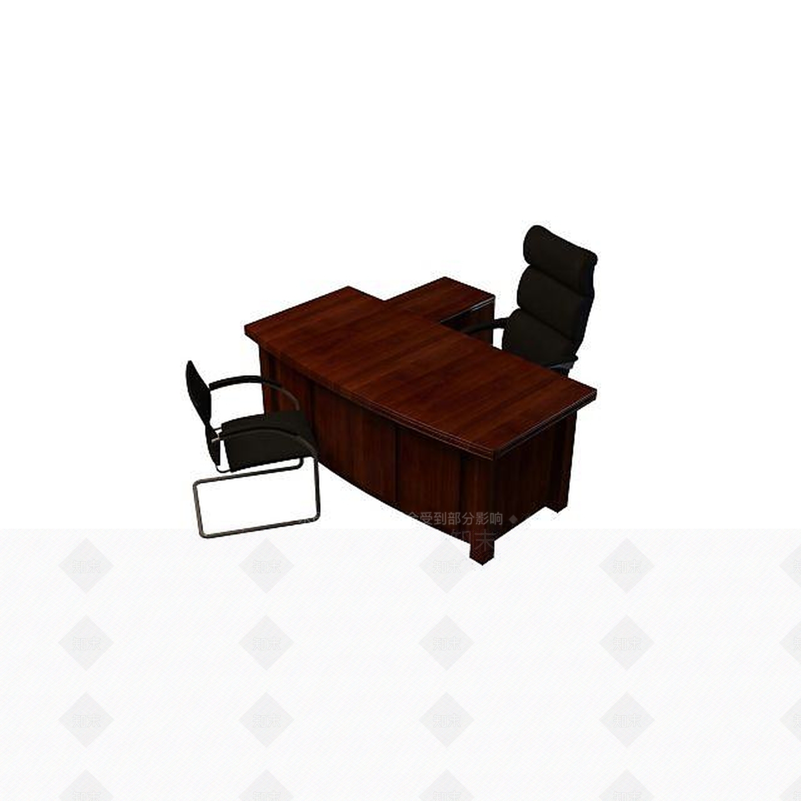 现代办公桌椅组合3D模型下载【ID:1195532025】