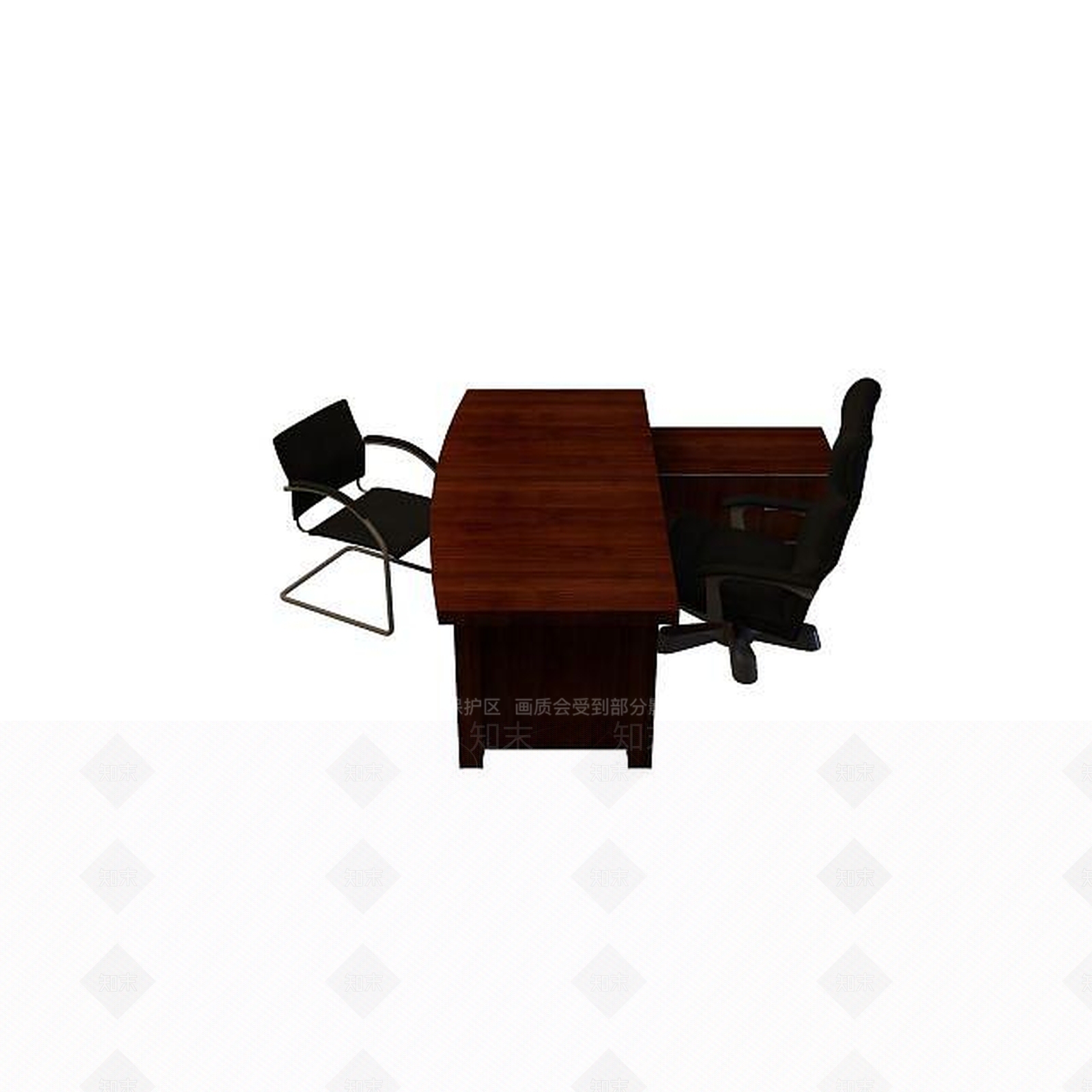 现代办公桌椅组合3D模型下载【ID:1195532025】