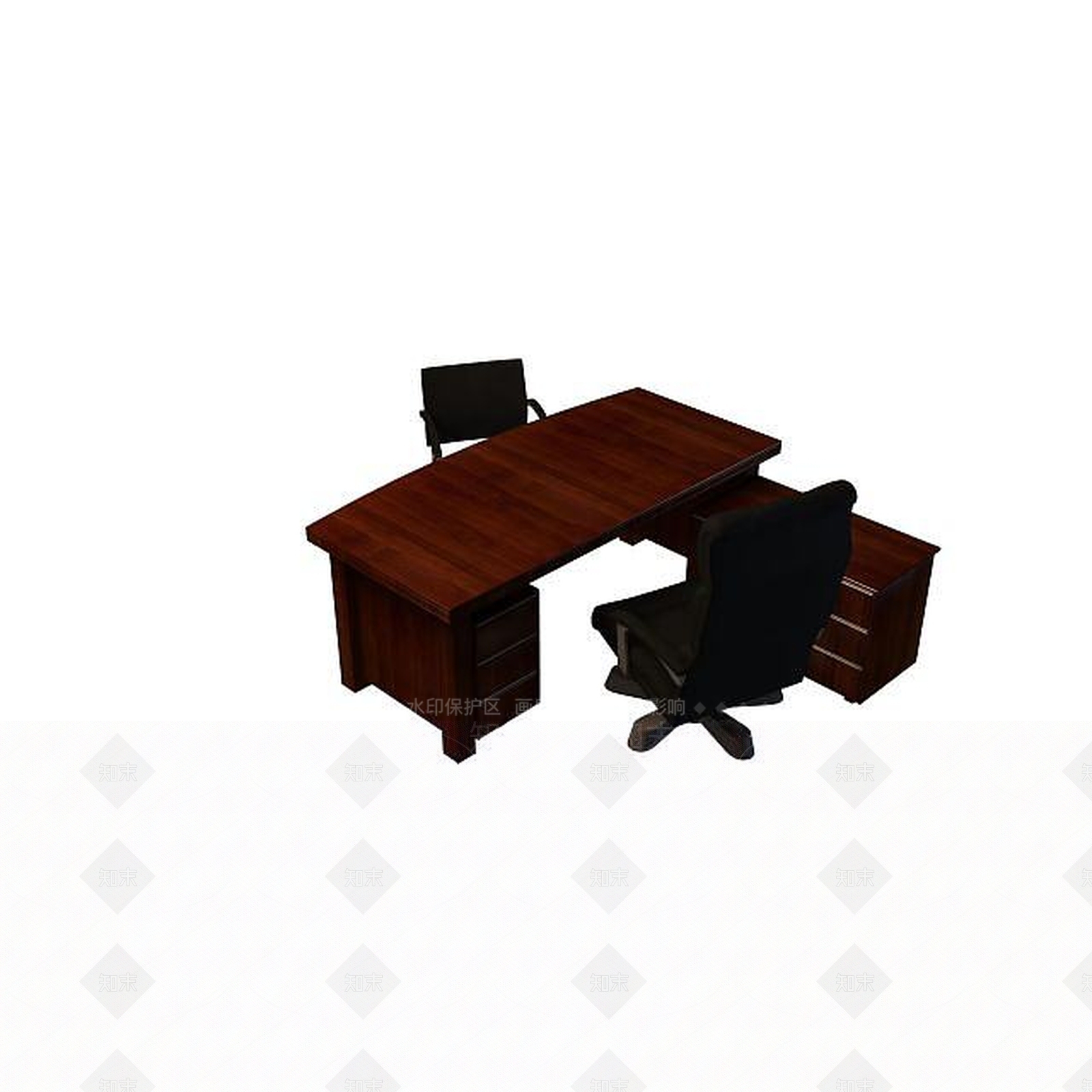 现代办公桌椅组合3D模型下载【ID:1195532025】