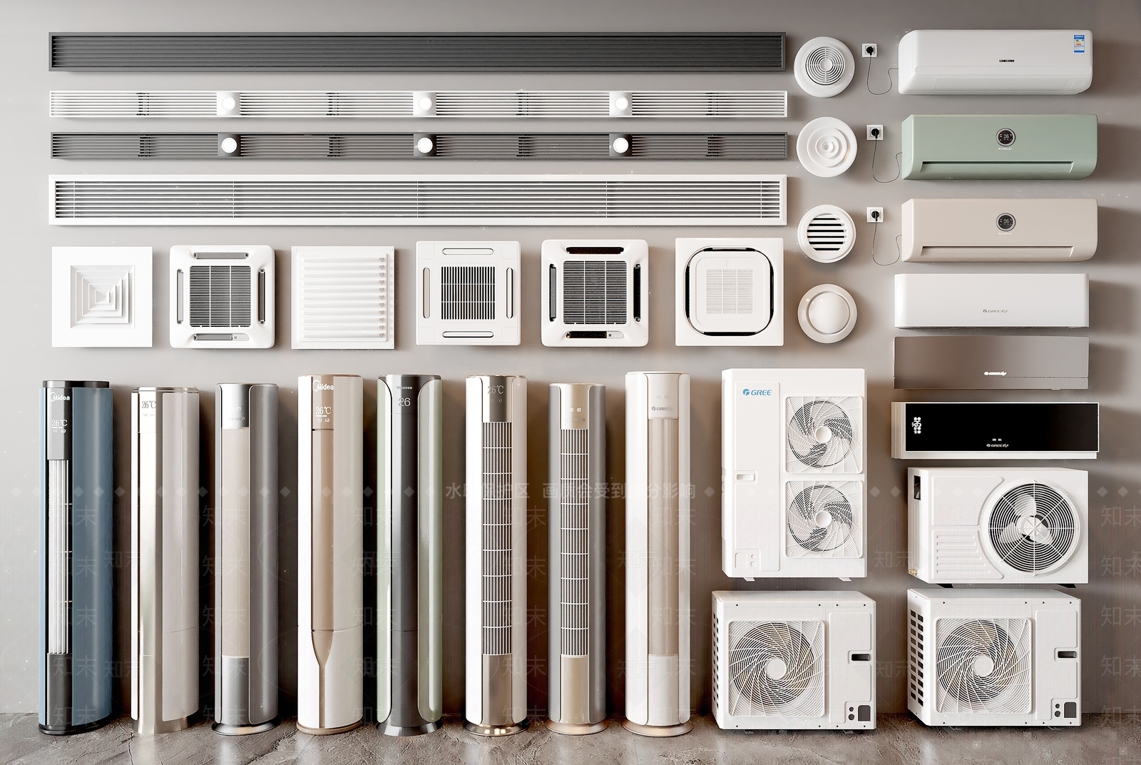 现代中央空调出风口3D模型下载【ID:1195532816】