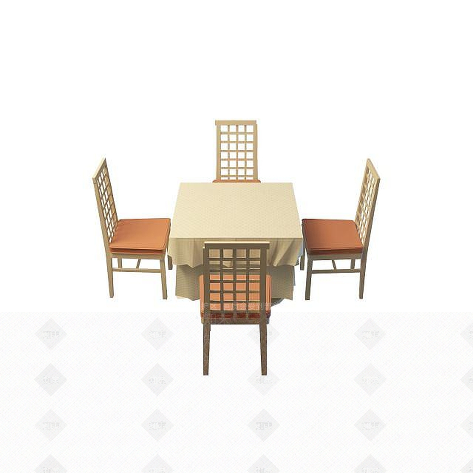 中式餐厅桌椅3D模型下载【ID:1195533115】