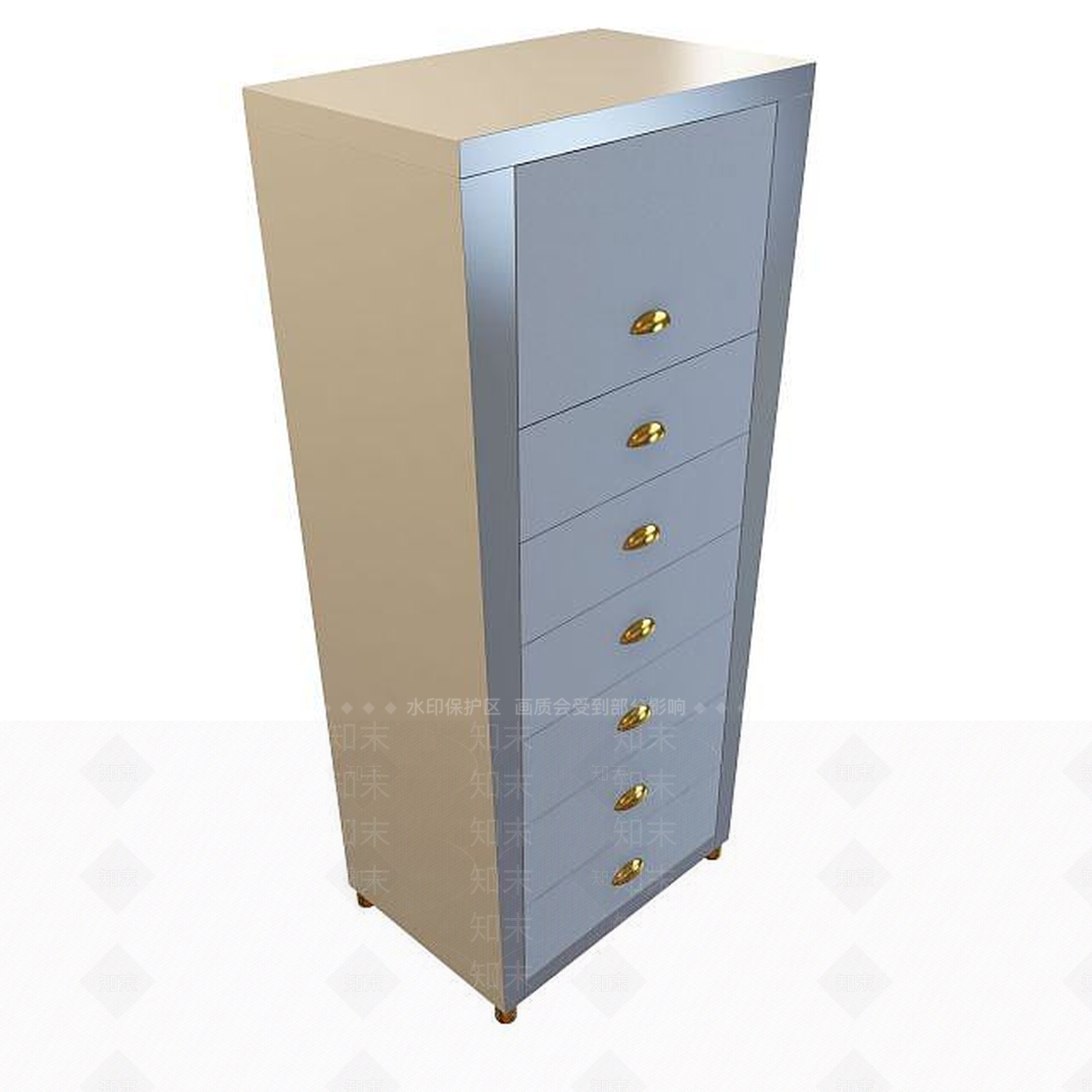 现代抽屉边柜3D模型下载【ID:1195533332】