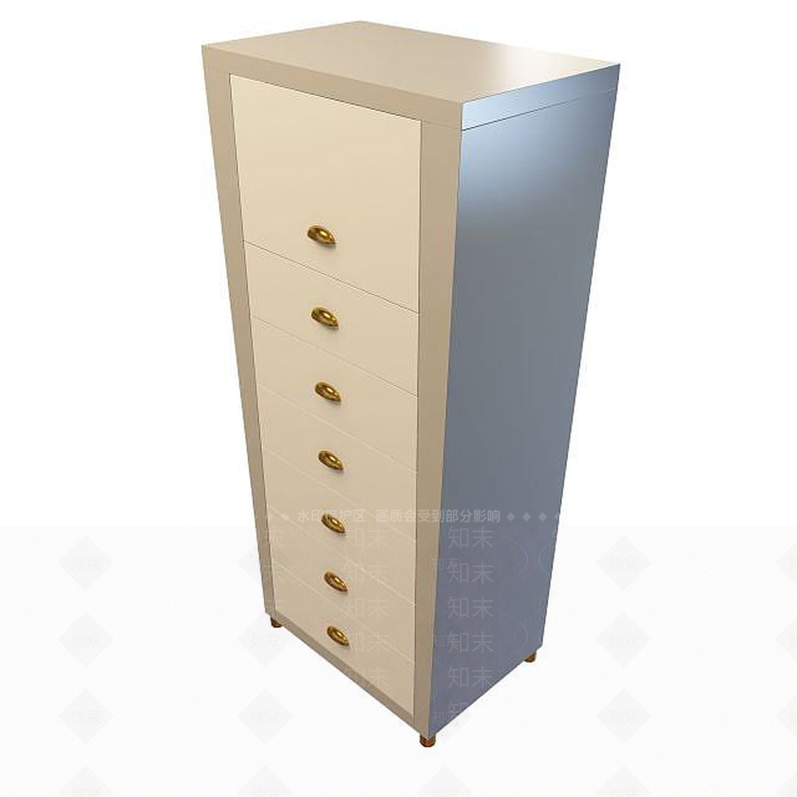 现代抽屉边柜3D模型下载【ID:1195533332】