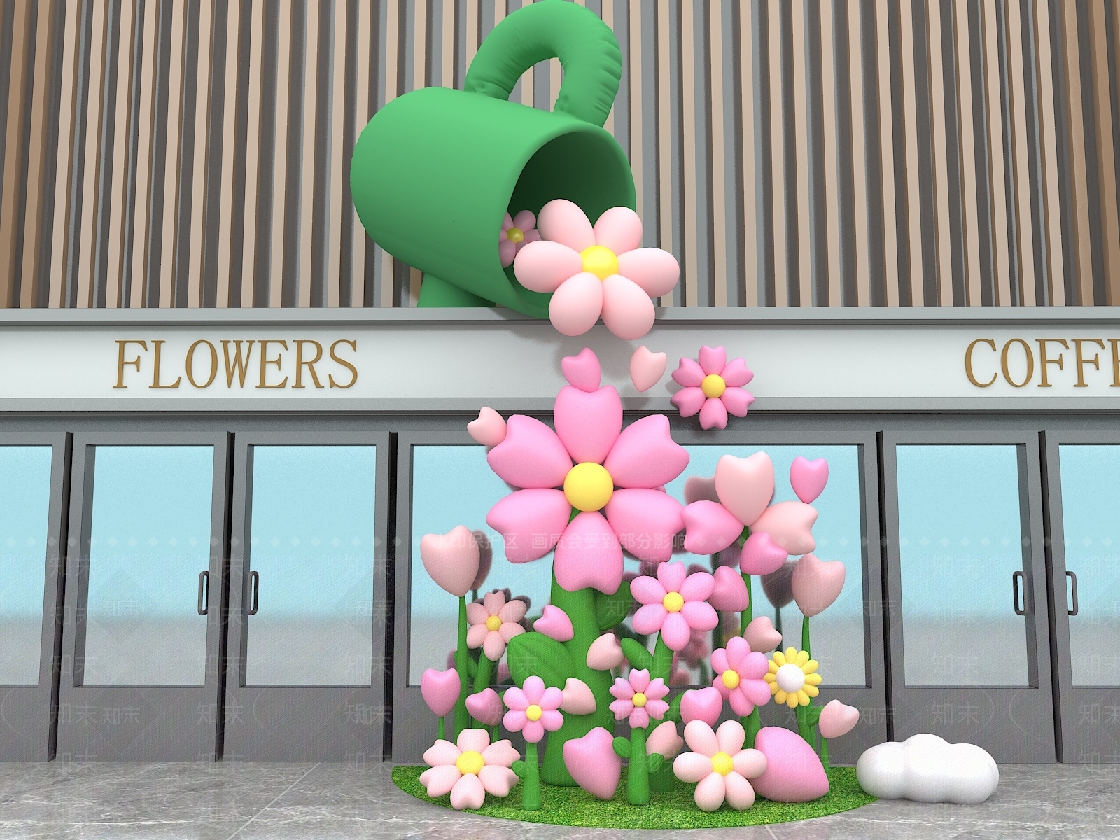 现代活动门头3D模型下载【ID:1195534059】