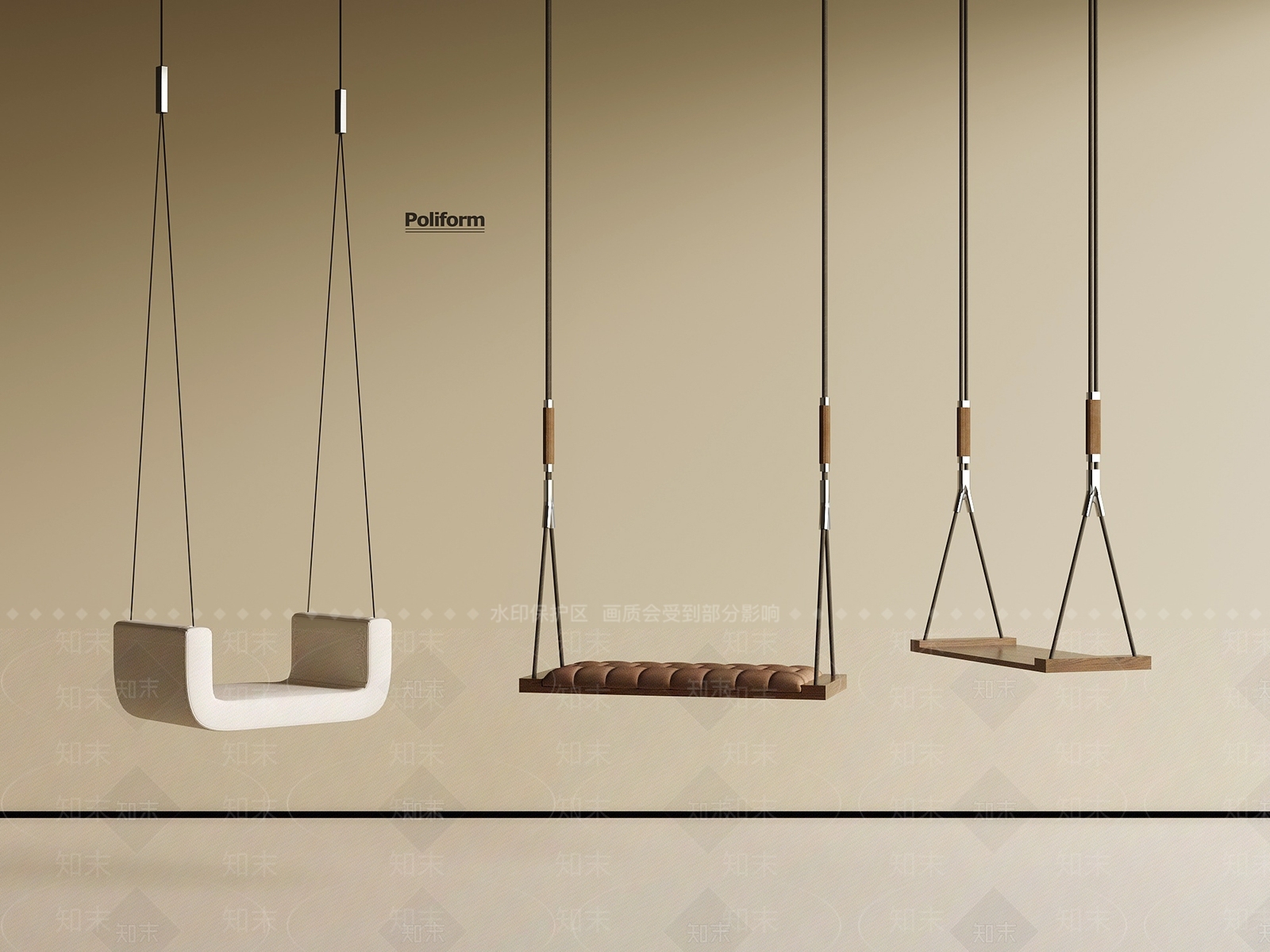 现代秋千SU模型下载【ID:1195534329】