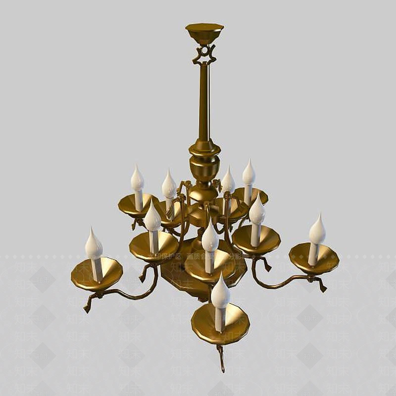 现代蜡烛吊灯3D模型下载【ID:1195535055】