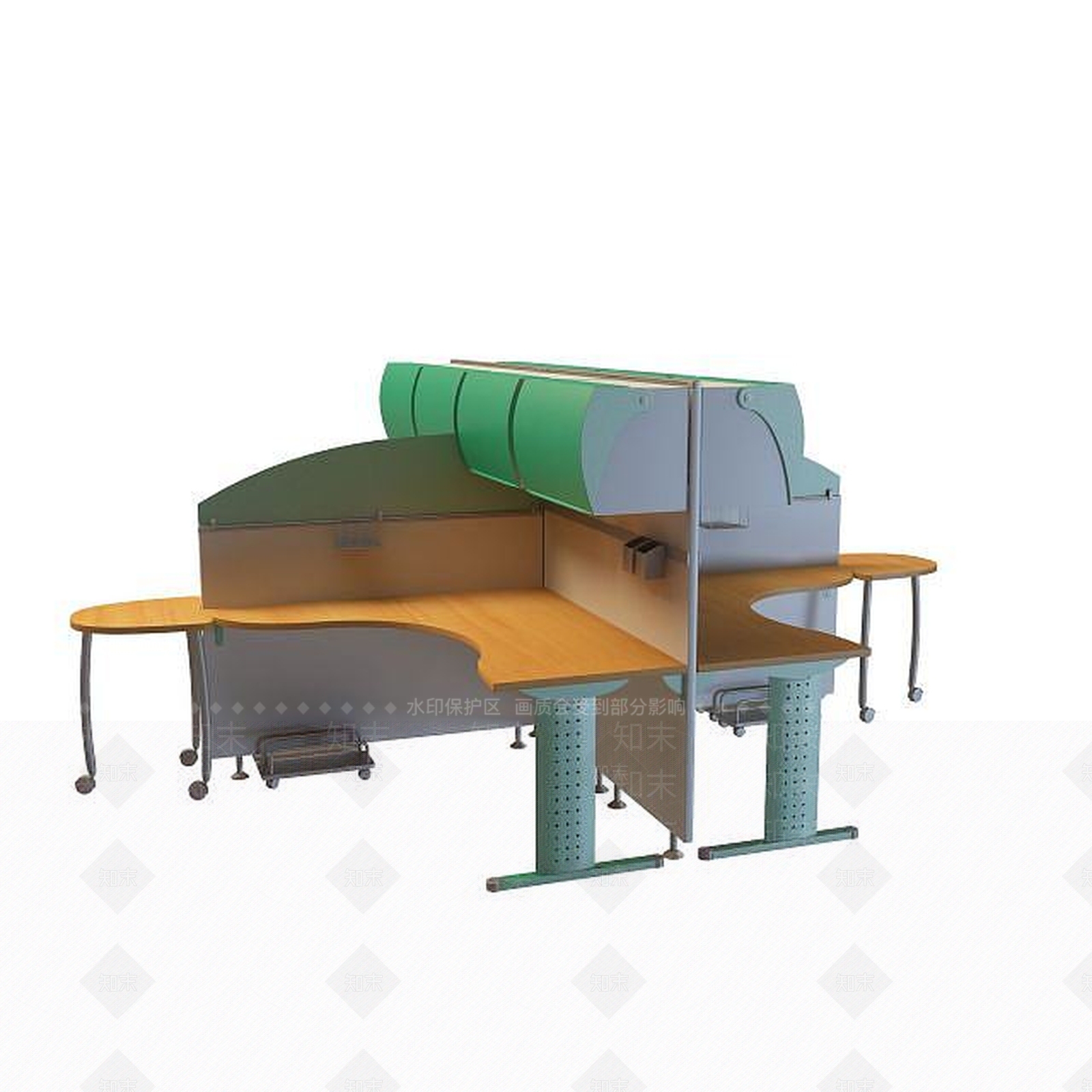 现代简约办公桌3D模型下载【ID:1195535126】