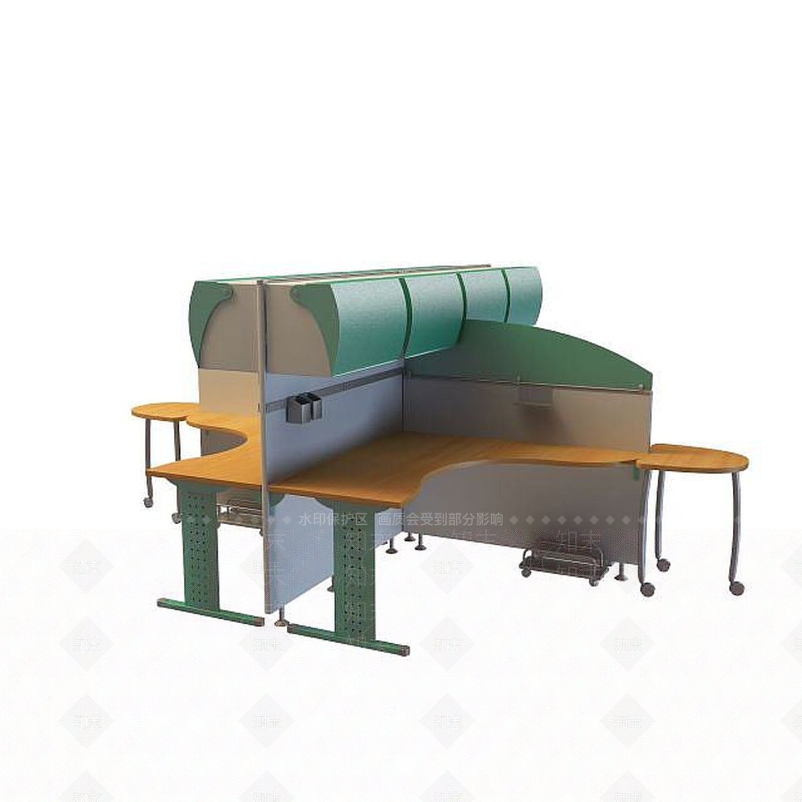 现代简约办公桌3D模型下载【ID:1195535126】