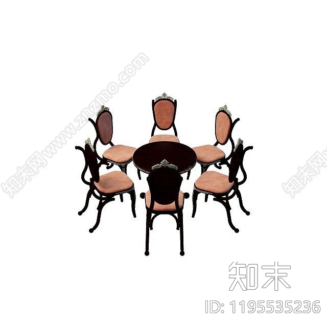 欧式古典欧式桌椅组合3D模型下载【ID:1195535236】