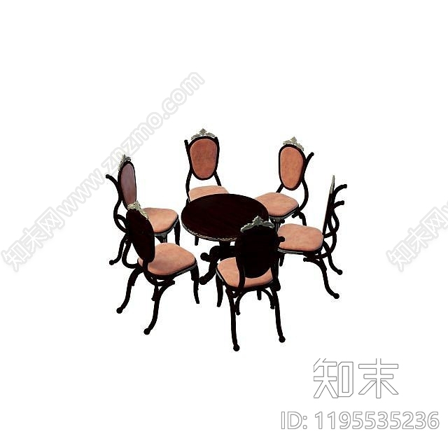 欧式古典欧式桌椅组合3D模型下载【ID:1195535236】