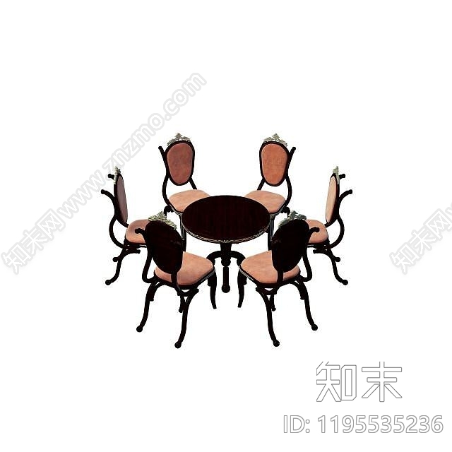 欧式古典欧式桌椅组合3D模型下载【ID:1195535236】