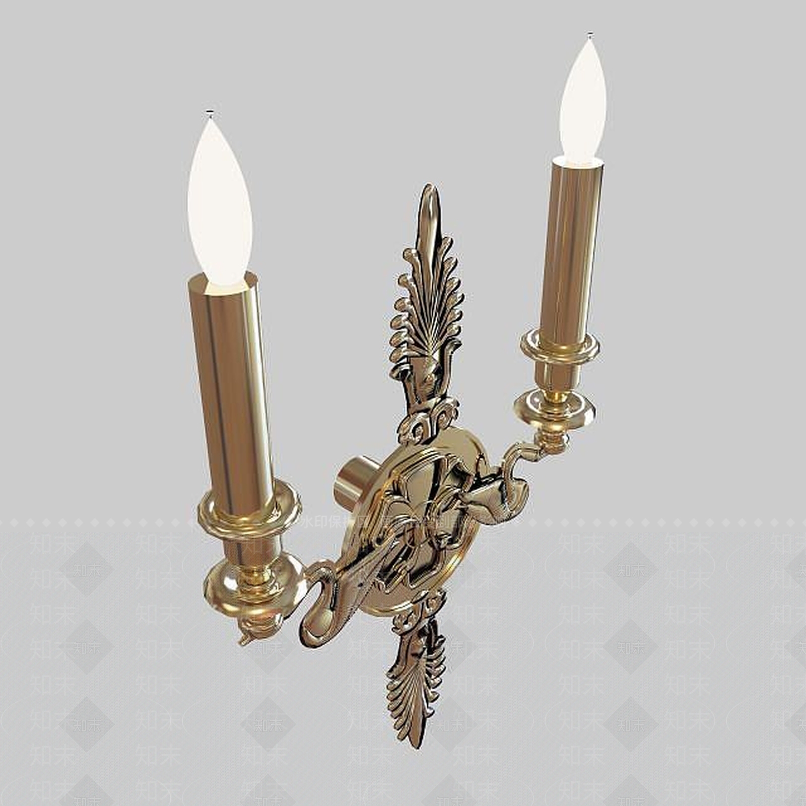 欧式古典欧式金色壁灯3D模型下载【ID:1195536158】