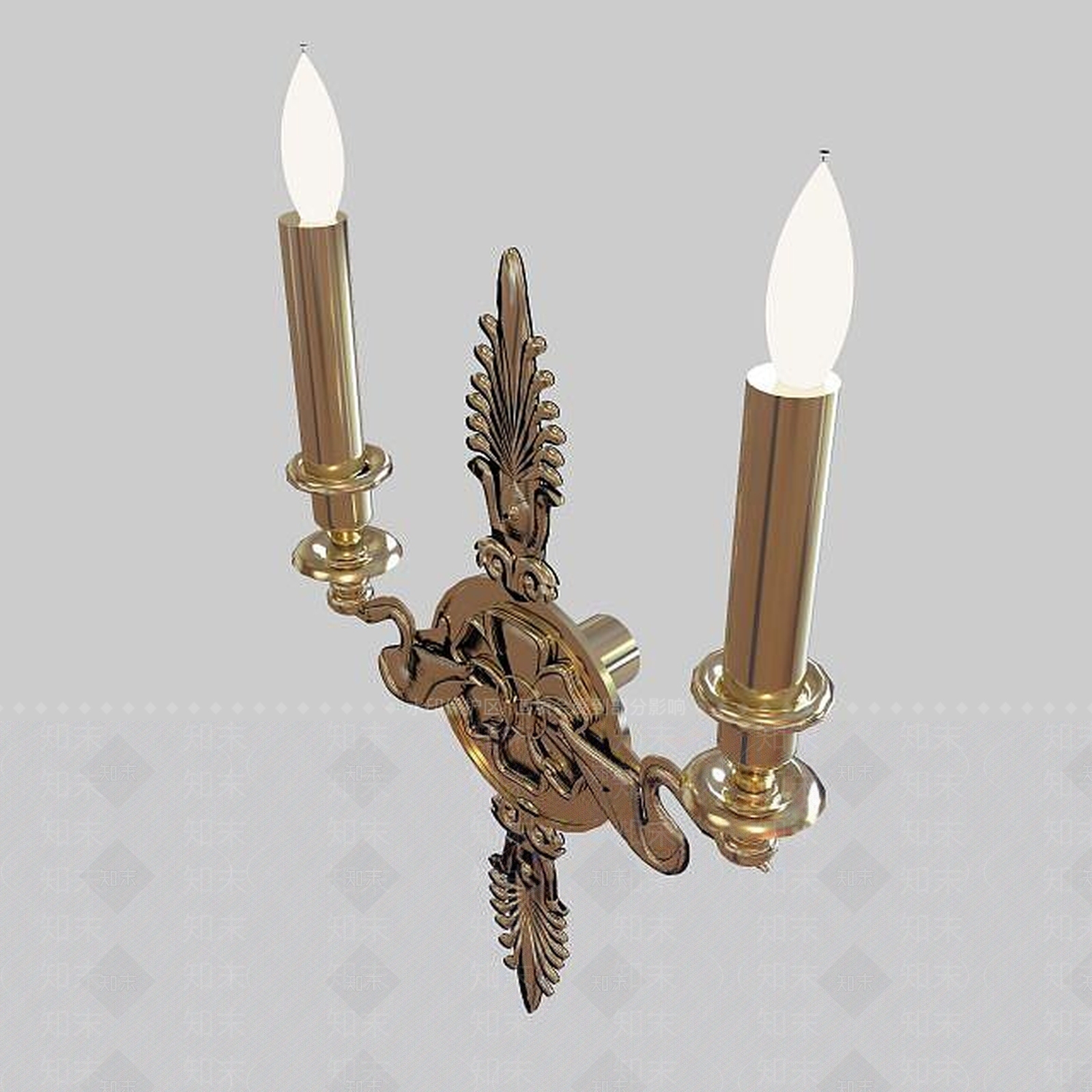 欧式古典欧式金色壁灯3D模型下载【ID:1195536158】