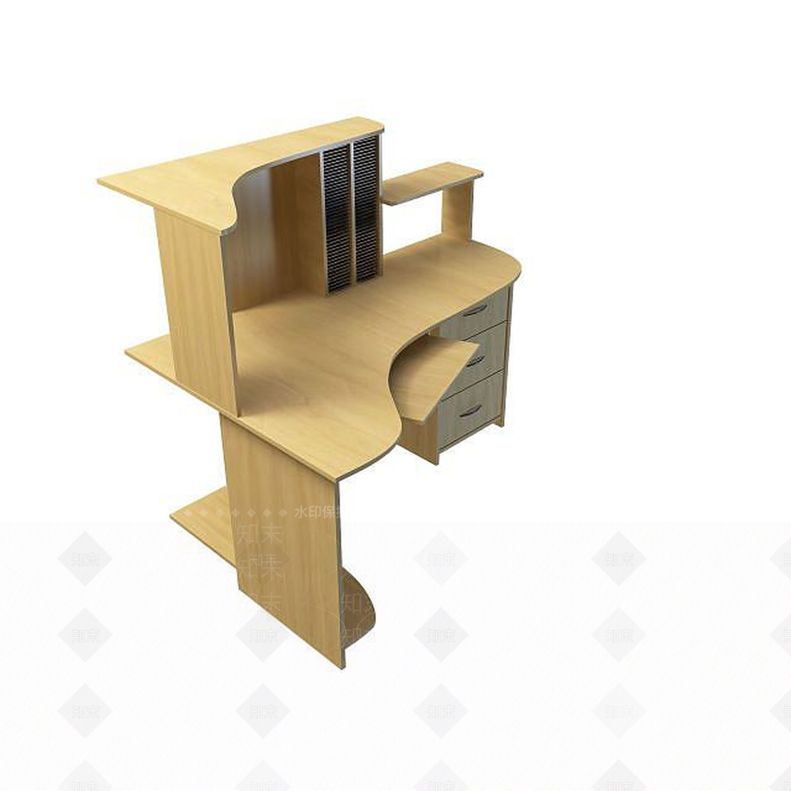 现代电脑桌3D模型下载【ID:1195536923】